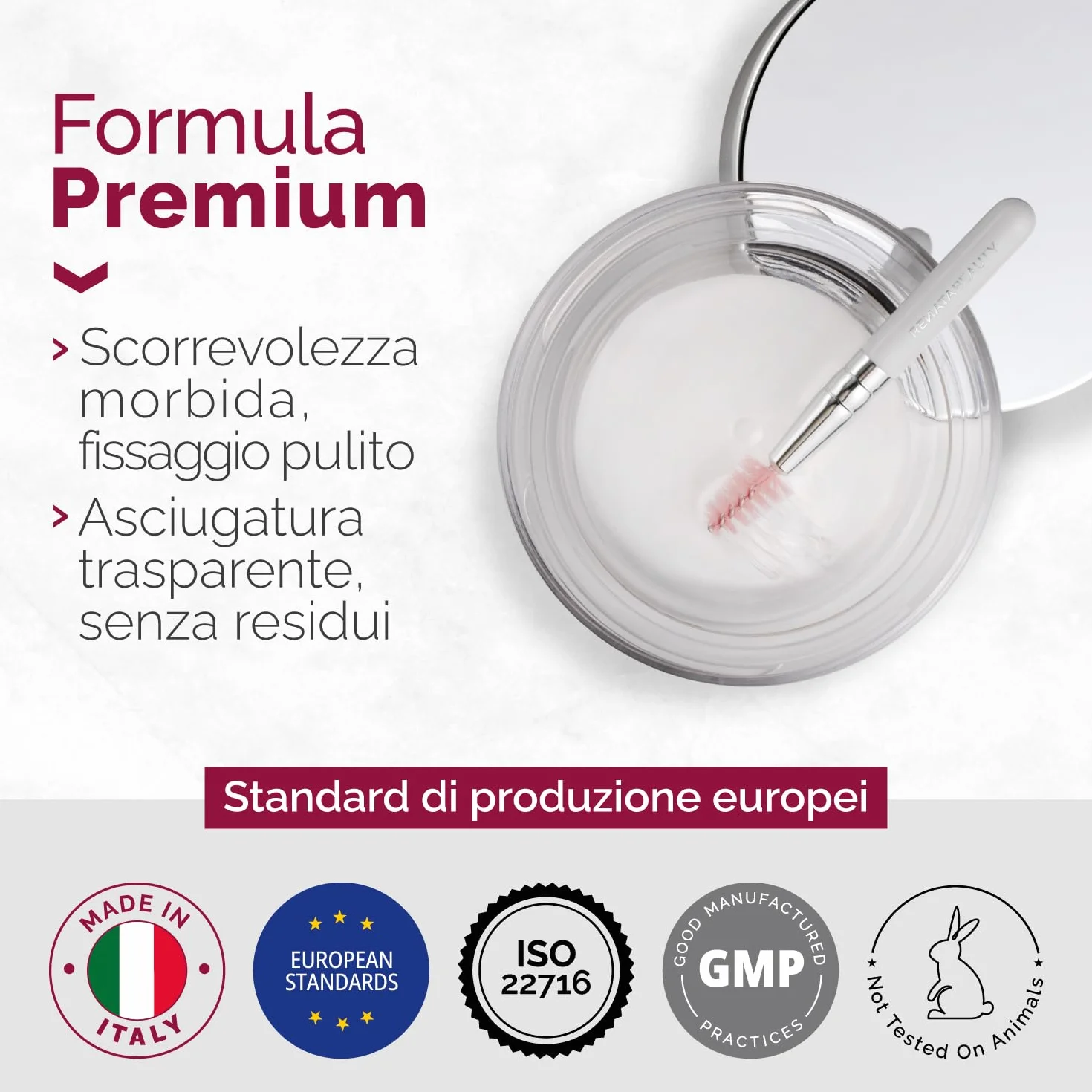 RB RENATA BEAUTY Brow Lift – Cera Trasparente per Sopracciglia (Gel Fissante) Effetto Laminazione – Tenuta Forte 24 ore, Asciugatura Trasparente – Senza Residui Bianchi – Scovolino Incluso – 12 ml