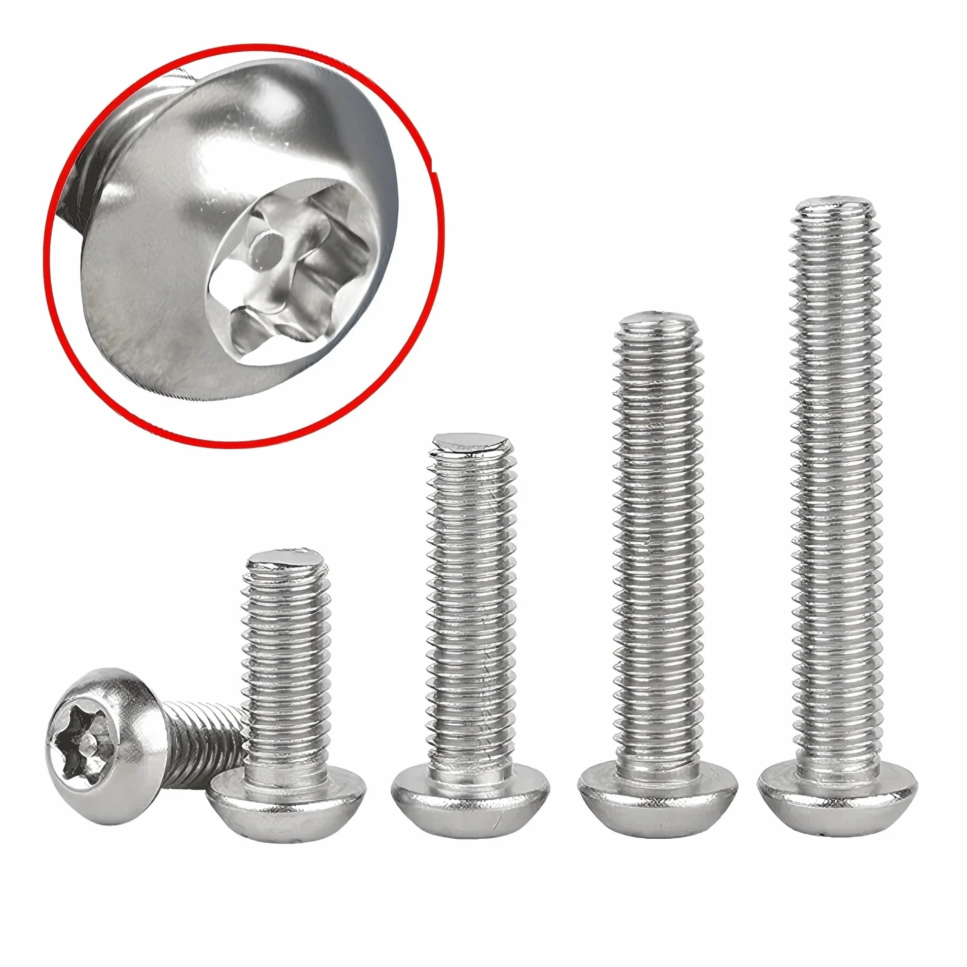 Bullone di sicurezza antifurto M3 Torx a sei lobi testa tonda perno acciaio inossidabile 304 12mm