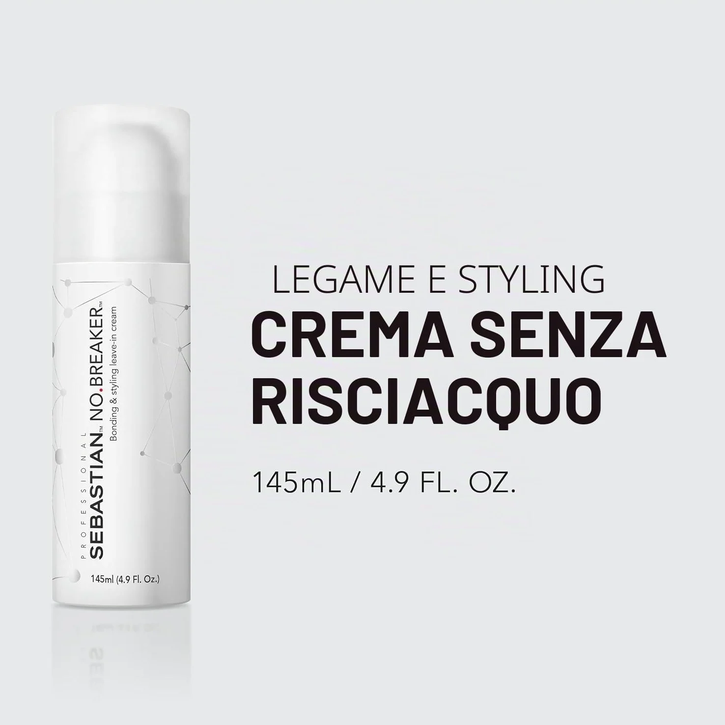 Sebastian Professional NO.BREAKER Shampoo Rinforzate e Bonding & Styling Leave-in per Capelli - Rafforzano i Capelli Danneggiati - 250 ml e 145 ml