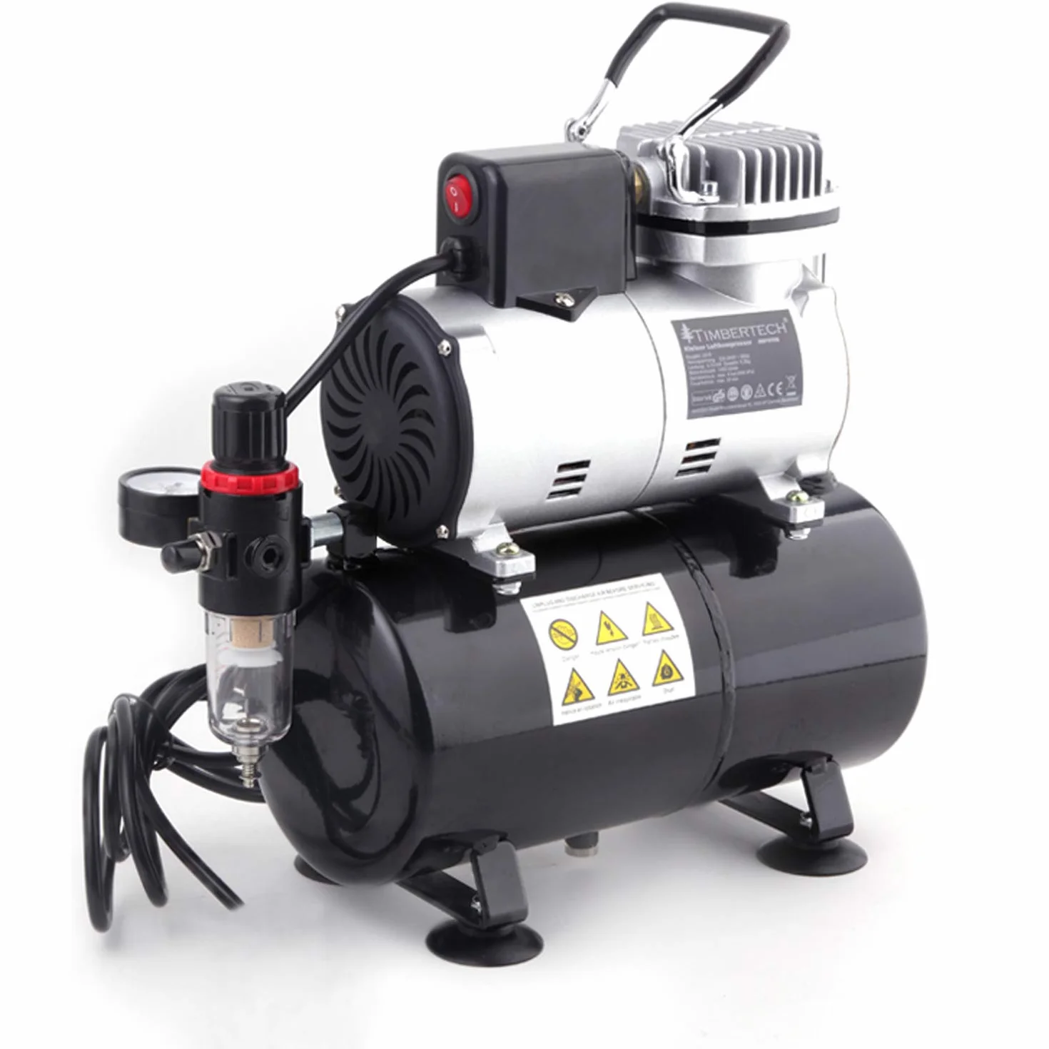 Timbertech ABPST08 Pistone Olio Compressore Aerografo Silenzioso Ventola Raffreddamento