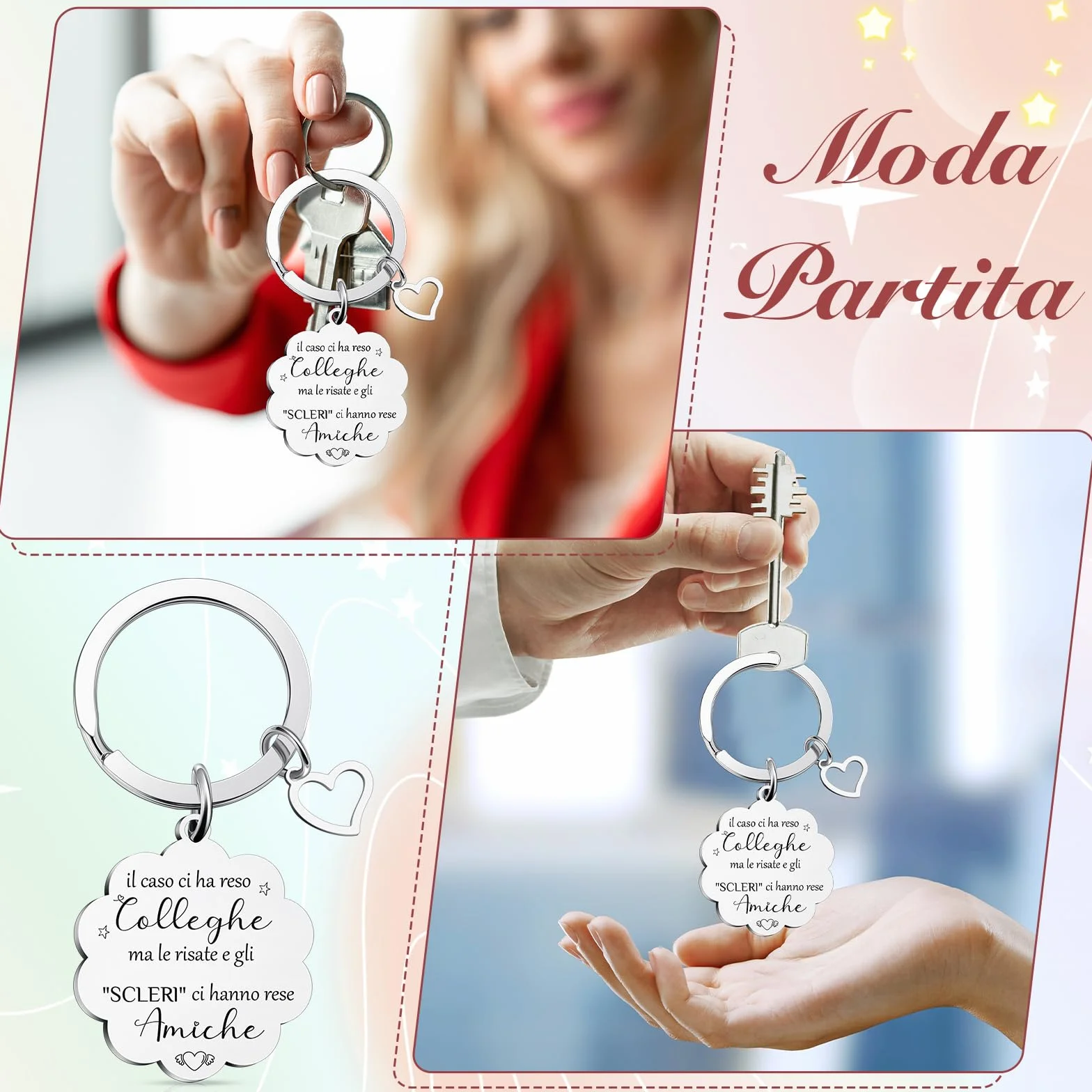 Xuniea Regali per Colleghi Include 1 Borsa per Cosmetici 1 Portachiavi con Frase il Caso Ci Ha Reso Colleghe Ma le Risate e gli “SCLERI” Ci Hanno Rese Amiche Regali di Ringraziamento Addio e Natale