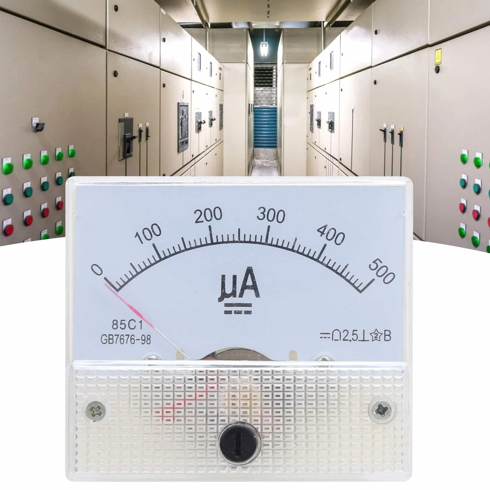 Amperometro Analogico 85C1-A DC 0-500UA Indicatore ABS Pannello Misuratore di Corrente Alta Precisione