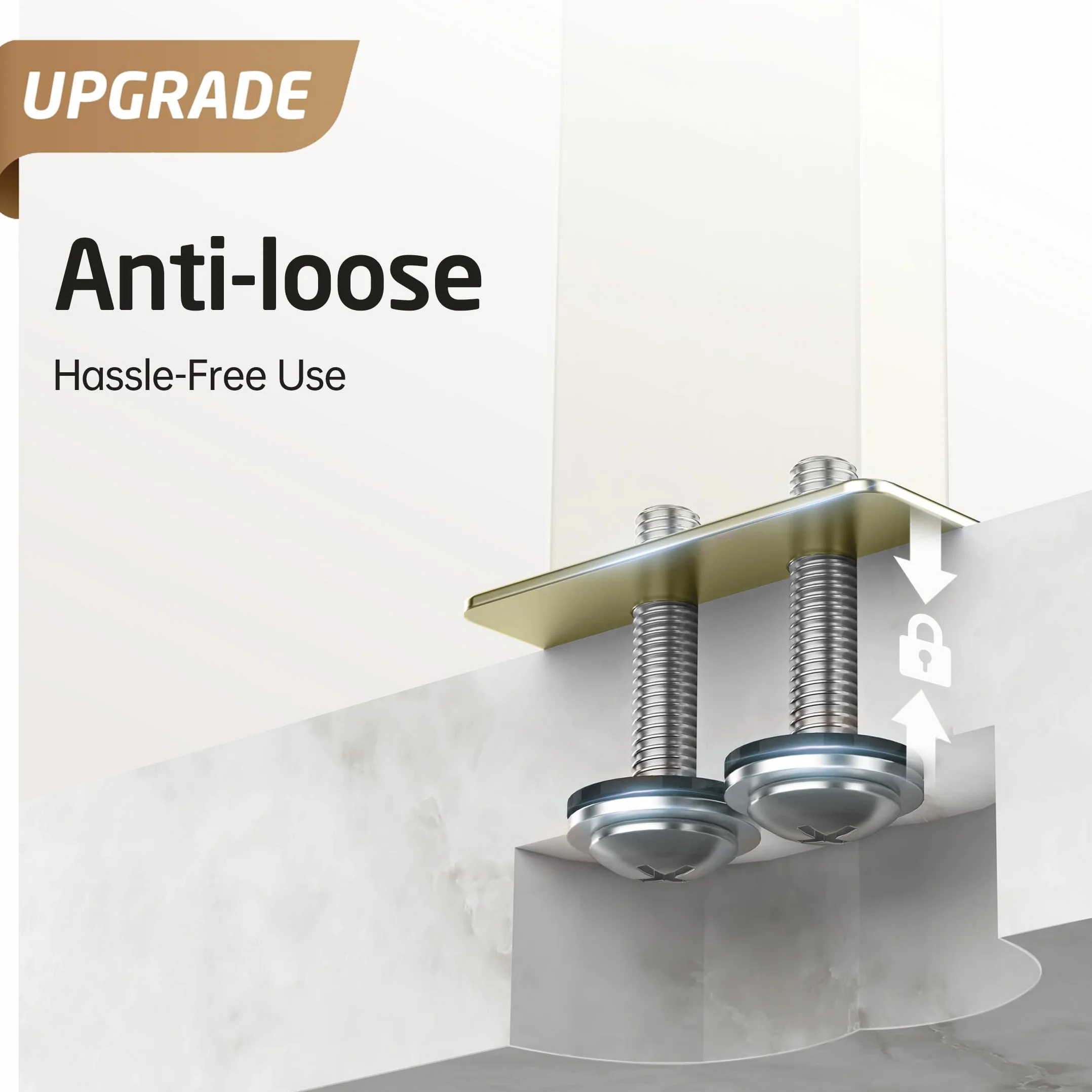KES Oro Porta Asciugamani Bagno 2 Bracci Base Marmo Acciaio Inossidabile 18/8 Oro Spazzolato