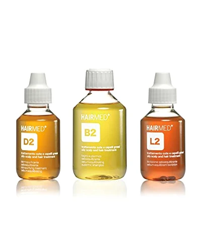 TRATTAMENTO CUTE E CAPELLI GRASSI - PRESHAMPOO, SHAMPOO, BIOLOZIONE - D2 B2 L2- Hairmed
