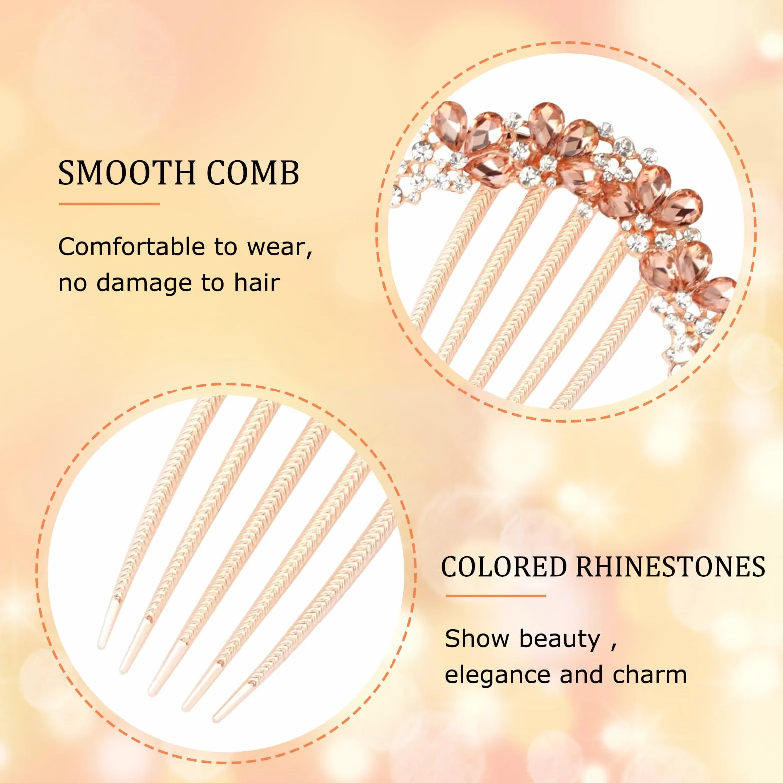 3 Pezzi Strass Pettine Cristallo - Farfalle e Fiori per Capelli da Sposa - Accessorio con Strass per Donne e Ragazze