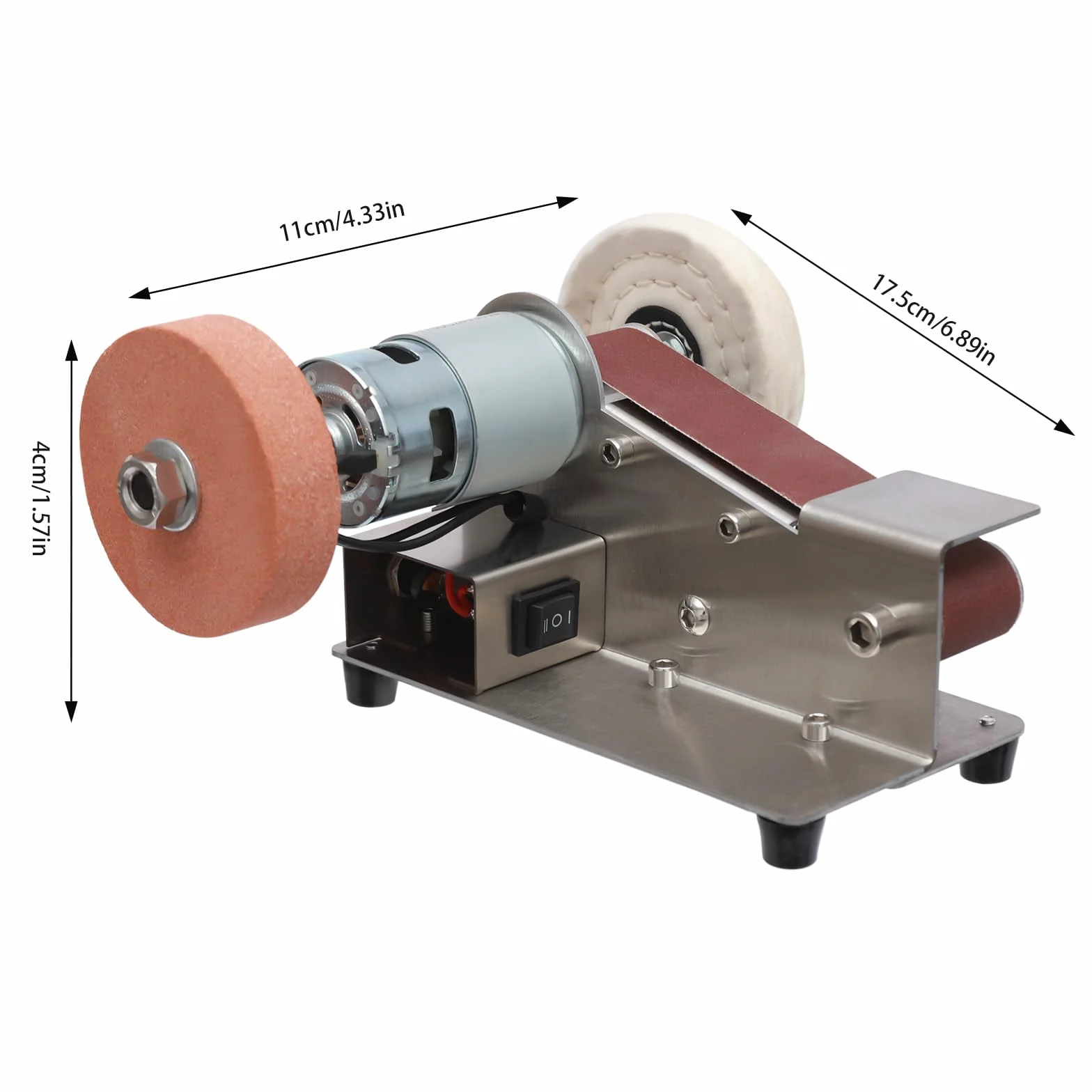 Mini levigatrice a nastro con disco abrasivo 4500-9000 giri/min regolazione velocità 7 livelli