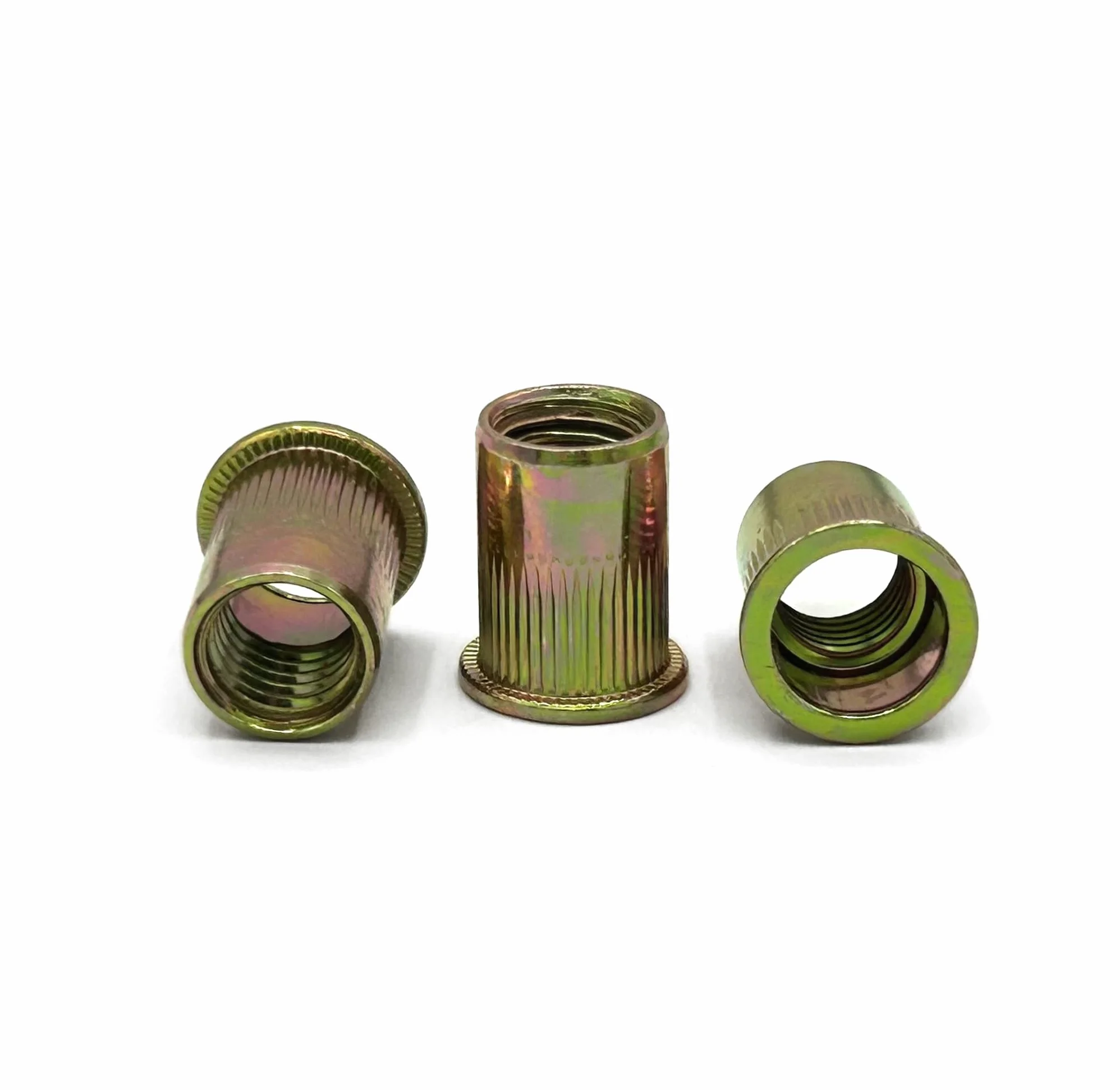Dadi Rivetti a testa piatta in acciaio al carbonio zincato giallo M8 14x18 mm 100 sztuk