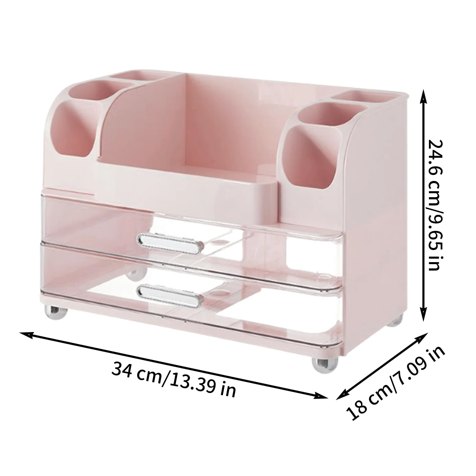 Generisch Organizer per trucchi per il tavolo da toeletta, grande e decorativo | Articoli igienici da bagno, per cosmetici, cassettiera, cucina, camera da letto, articoli da toeletta