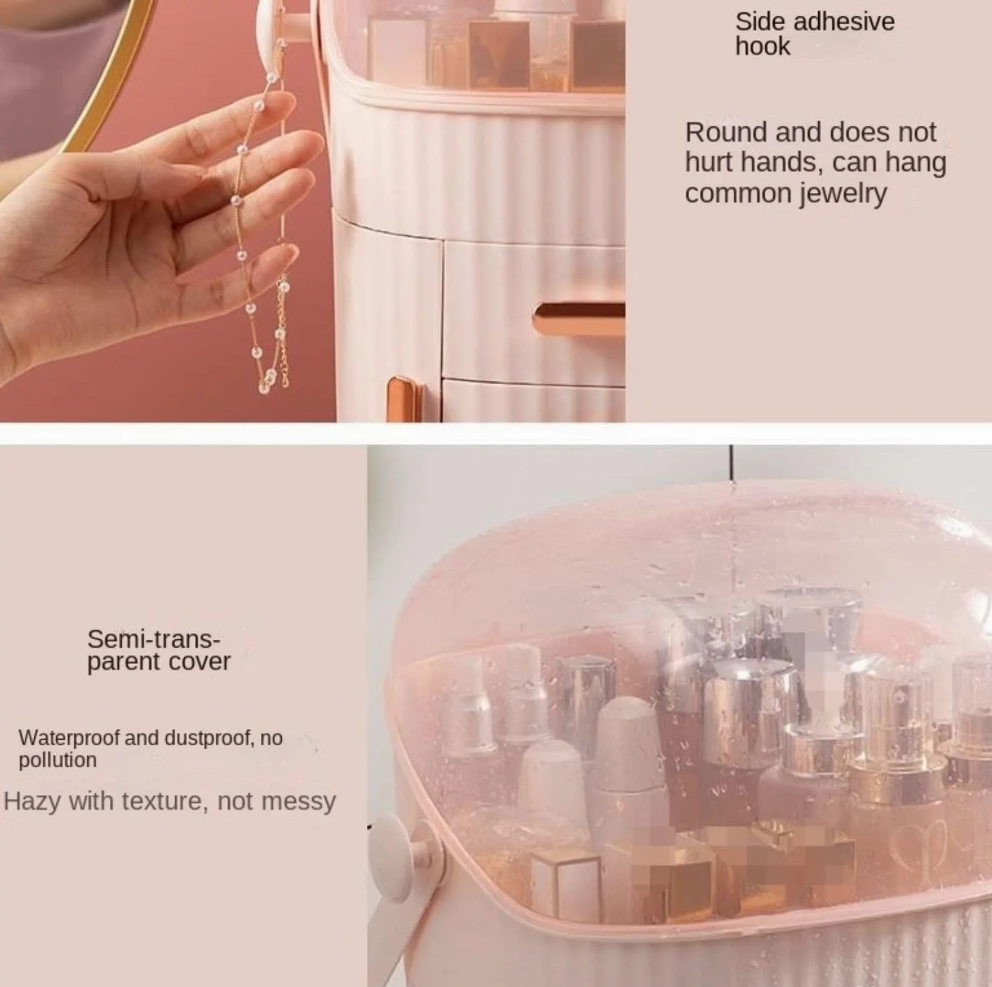 Porta Trucchi,Toeletta Scatola di Immagazzinaggio Cosmetica da Tavolo Organizzatore di Trucchi per La Cura della Pelle Multifunzione Multifunzione