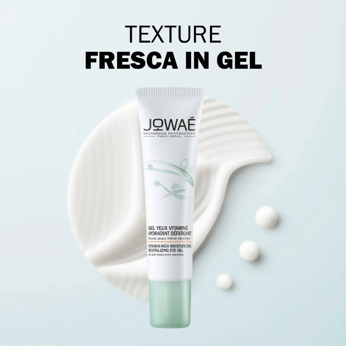 JOWAÉ Gel Occhi Vitaminizzato Idratante Anti Fatica con Kumquat, per Tutti i Tipi di Pelle, anche Sensibile, Formato da 15 ml, 1
