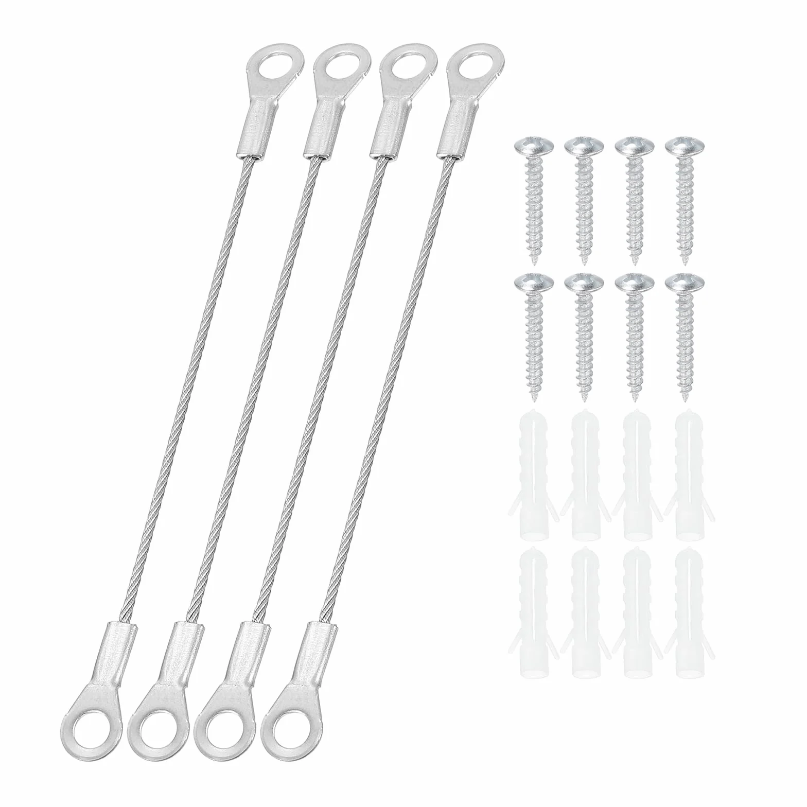PATIKIL Cavo Lanyard Acciaio Inossidabile Occhielli 1.5mm x 10cm 4pz