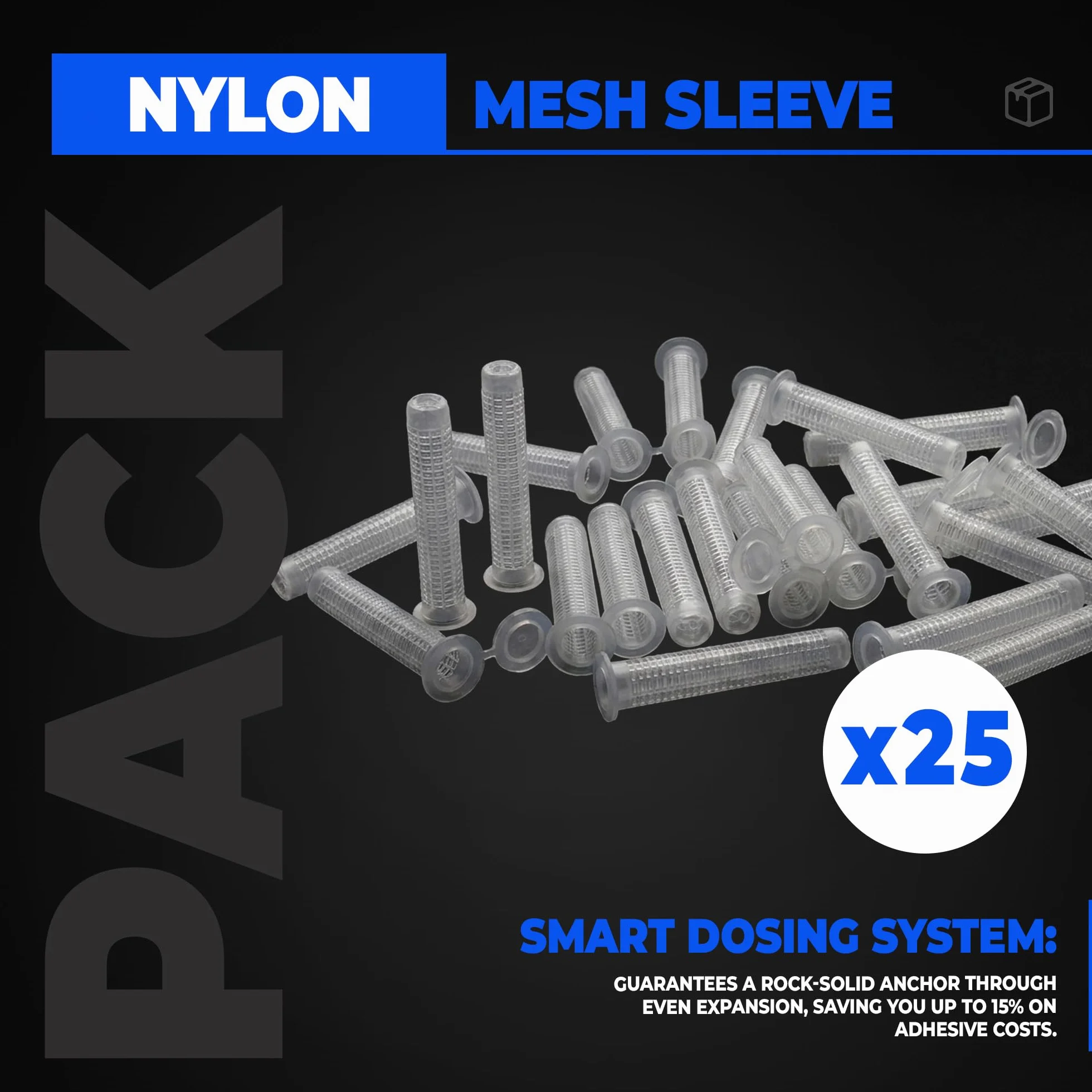 Tamiz Nylon Ancoraggio Chimico DOJA Barcelona Pack 25-12x50mm Tasselli a Calza Barra Filettata