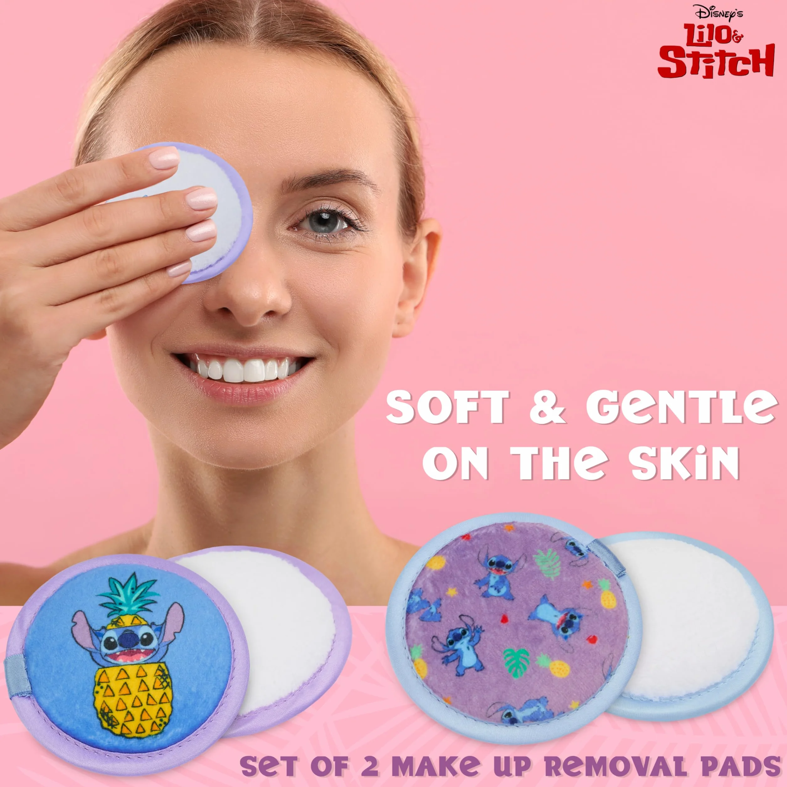Disney Stitch Accessori per il Trucco con Spugnetta Cipria & Spazzola