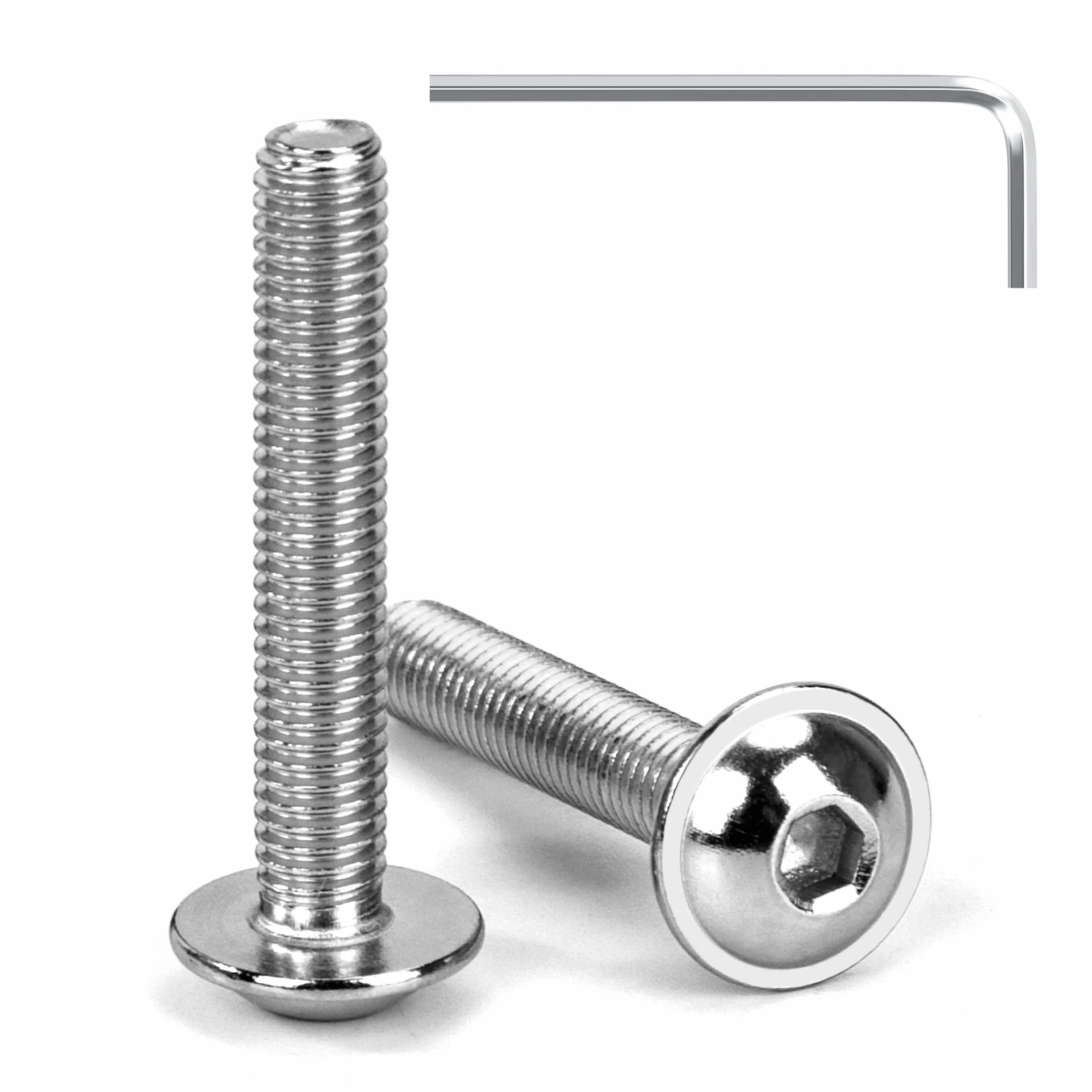 Viti a Testa Bombata con Flangia M5 x 30 mm Acciaio Inox A2 V2A 20 Pezzi