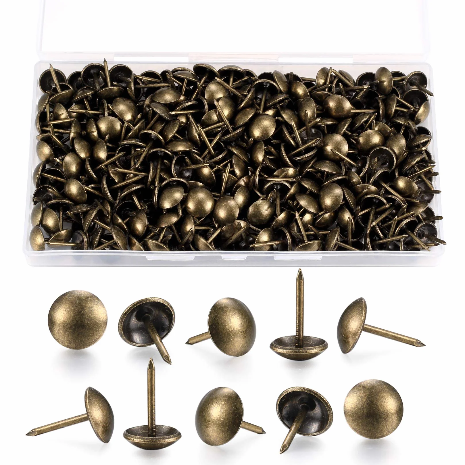 Chiodi Tappezzeria Bronzo Antico 200 Pezzi Puntine Decorative 11x17 mm per Mobili