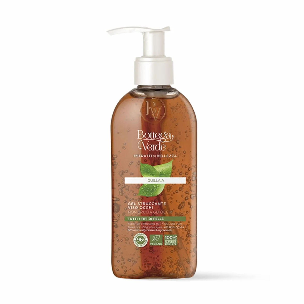 Bottega Verde - Estratti di Bellezza, Gel Struccante Viso e Occhi, 200 ml, con Quillaia per una Azione Detergente Naturale, Non Brucia gli Occhi, Formula Delicata, per Tutti i Tipi di Pelle