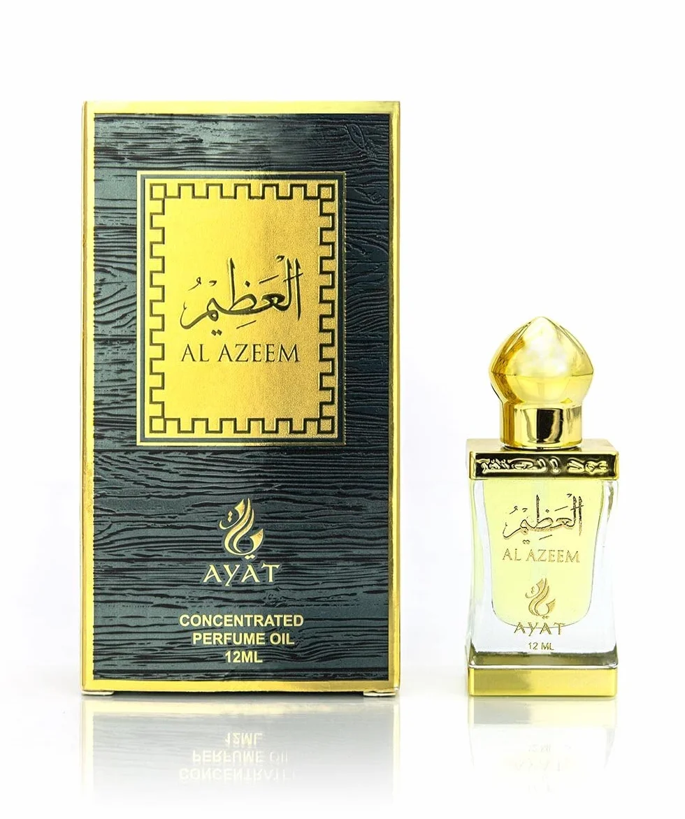 AYAT PERFUMES – Olio profumato 12 ml di Dubai | Musk Halal per uomo e donna senza alcol | Estratto di profumo/attar per un odore duraturo | Fragranza araba prodotta e progettata a Dubai (Al Azeem)