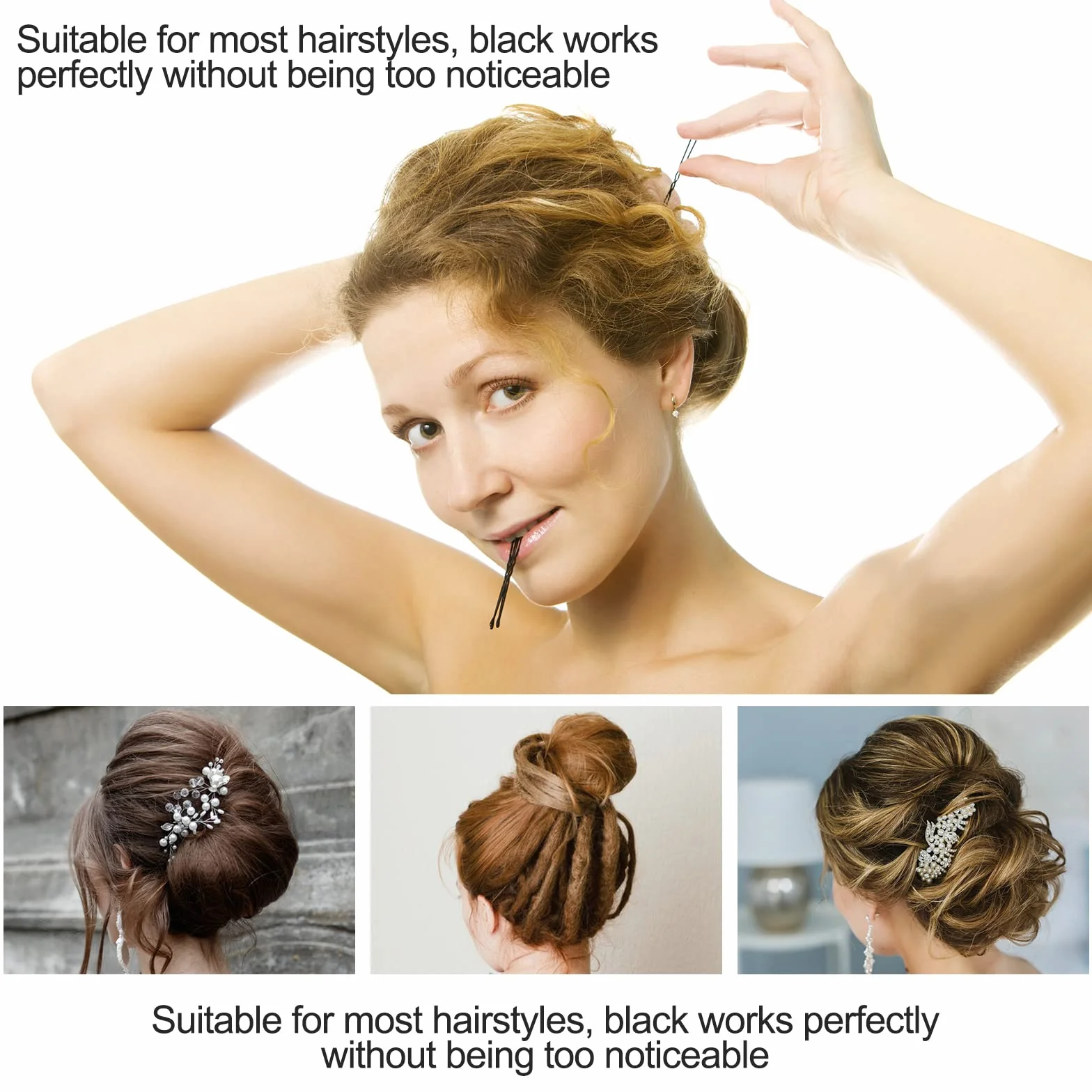 Uootach 200 Pezzi Forcine per Capelli, 6 cm Forma di U Fermagli per Capelli da donna, fermaglio per capelli ondulato fermaglio per capelli invisibile, Adatto a forcina per ragazze, parrucchiere