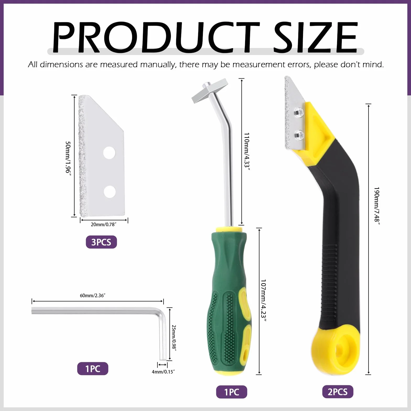 Swpeet 7 pezzi strumento rimozione grout piastrelle con lame extra e kit supporto