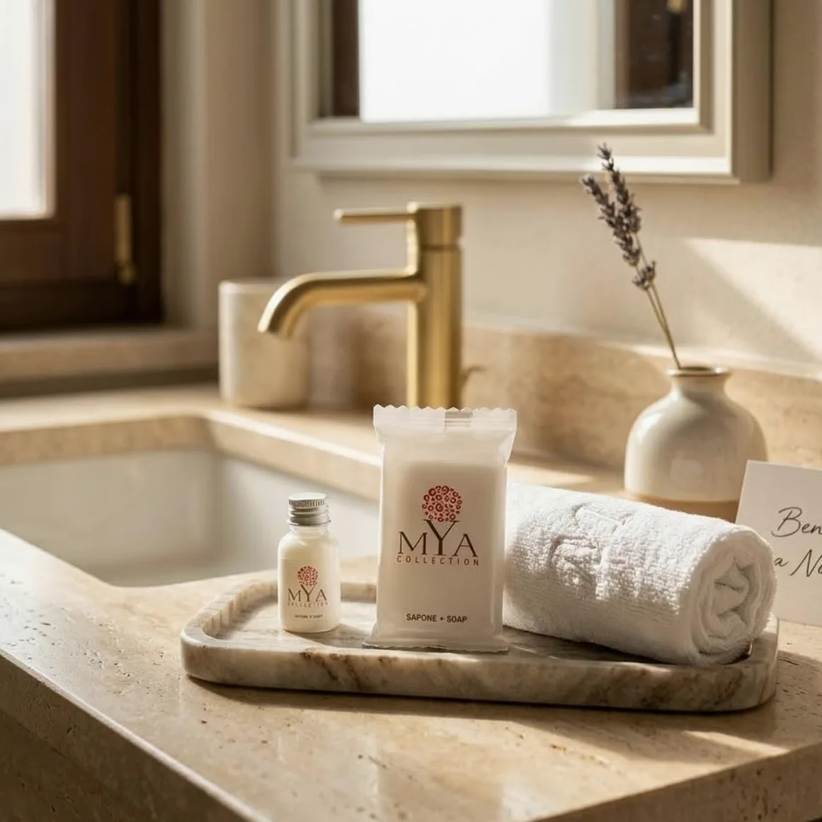 Mya Collection Sapone Rettangolare Monodose per Hotel e B&B 500 Bustine Flowpack da 14g, Saponette Linea Cortesia