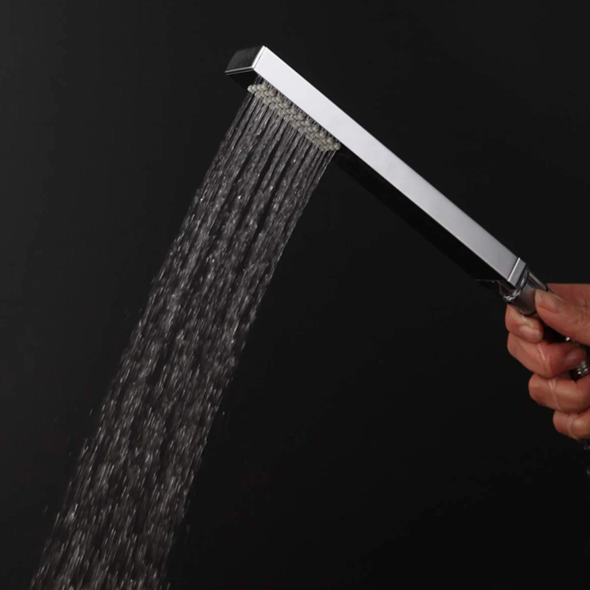 Soffione Doccia Manuale in Ottone Alta Pressione Quadrato Cromato