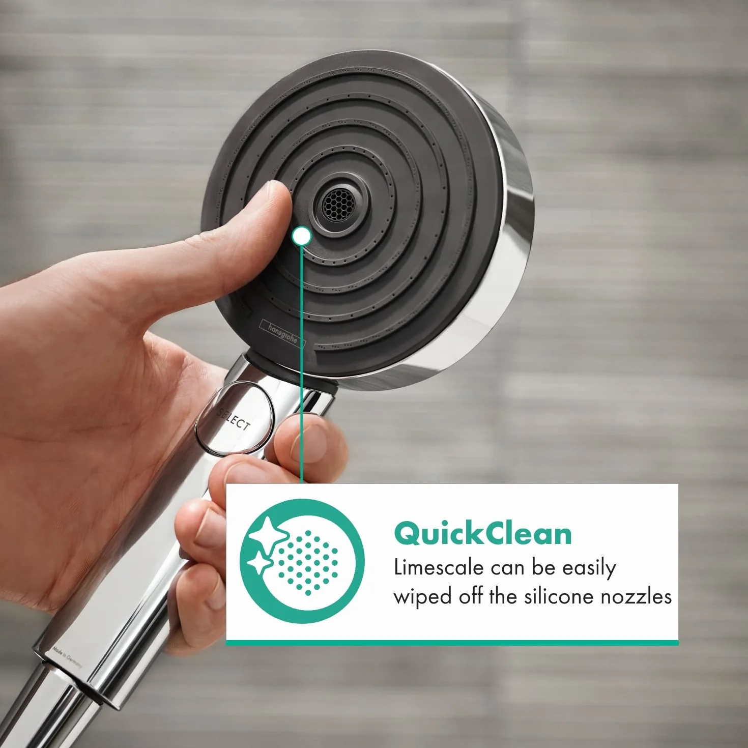 hansgrohe Pulsify Select S Soffione doccia rotondo 105 mm cromo EcoSmart 9 l/min 3 getti anticalcare