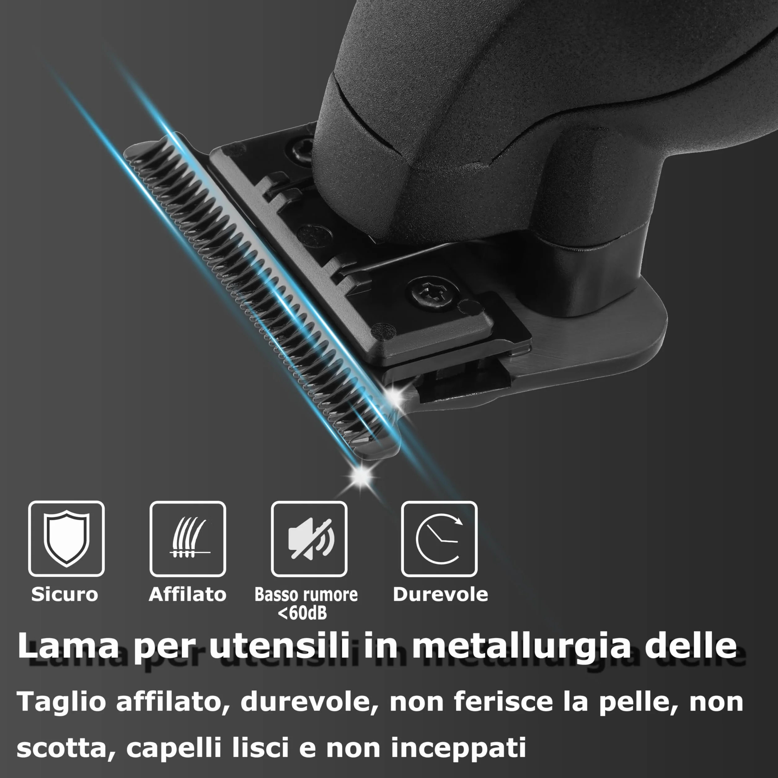 KEMEI 2293 - Tagliacapelli professionale per barbiere con lama a T, ricaricabile senza fili