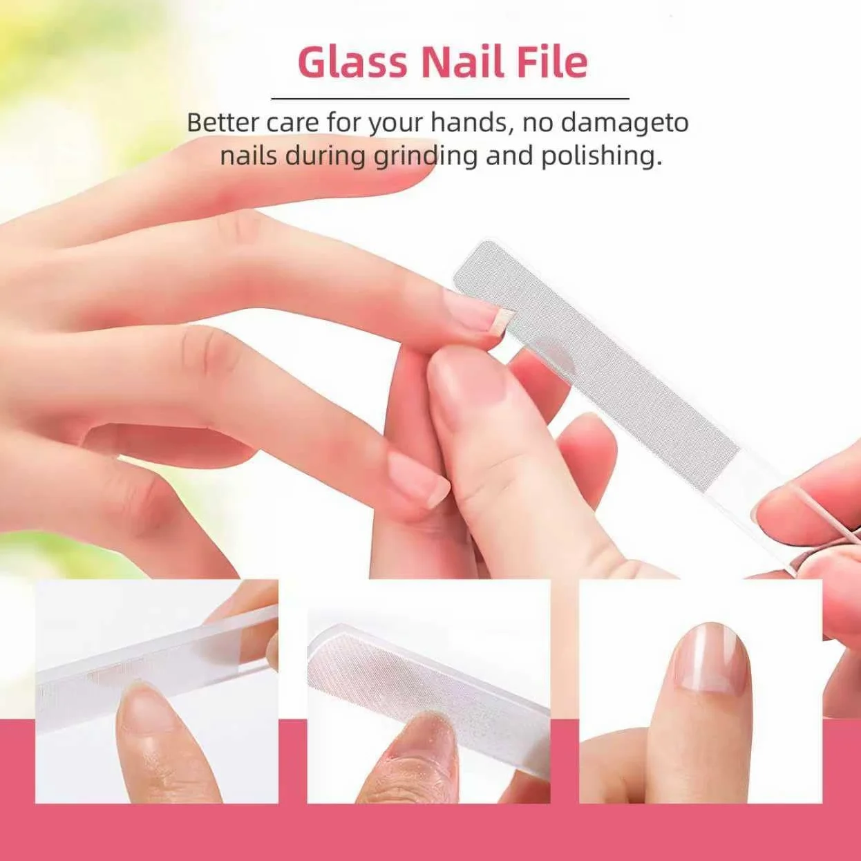 Andrea Set per manicure, 10 pezzi, kit professionale per unghie in acciaio inossidabile, kit portatile per manicure e pedicure, kit per la cura delle unghie (rosa)