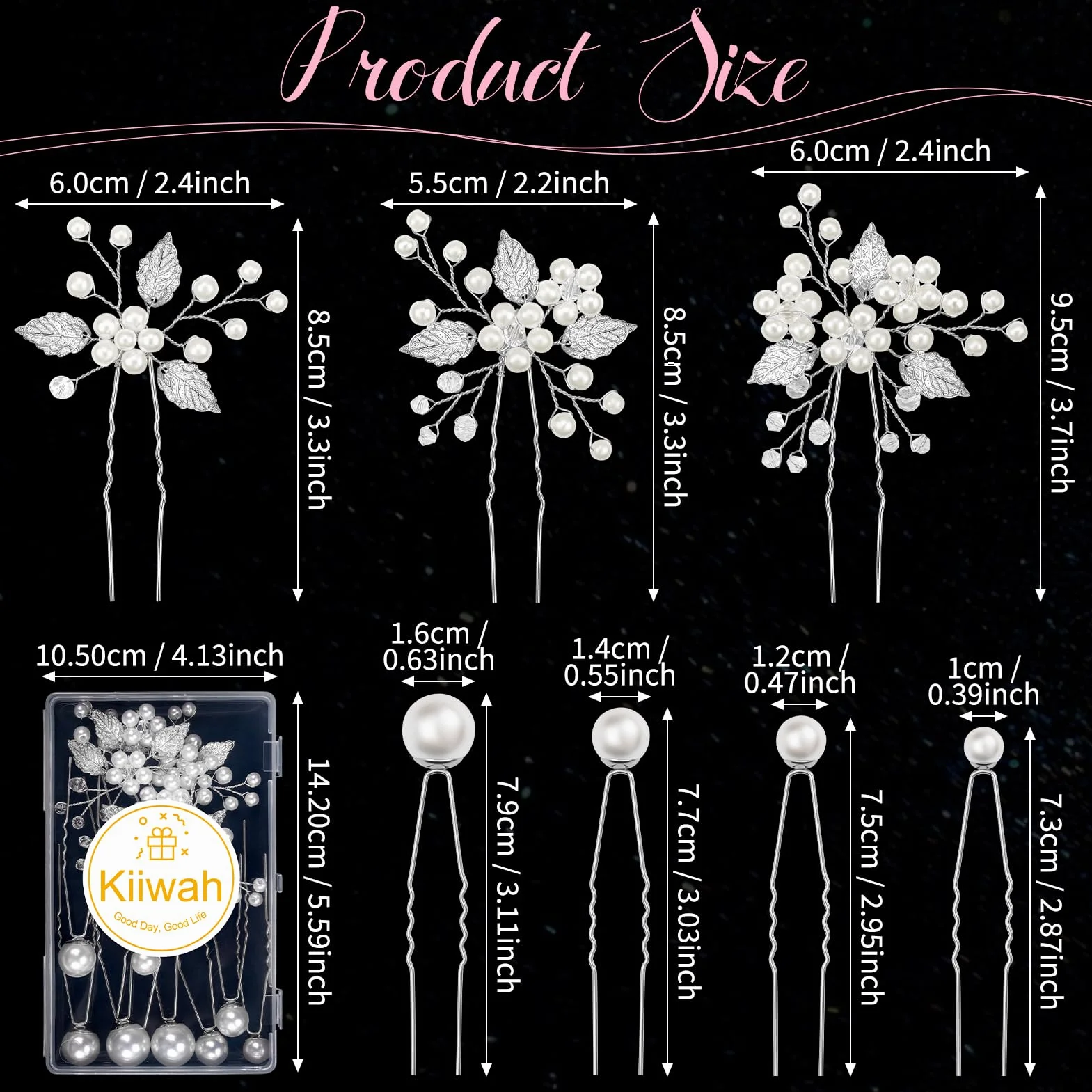 Kiiwah 11 Pezzi Forcine Capelli Sposa, Accessori Capelli Sposa con Perle Eleganti per Donne Ragazze Festa (Argento)