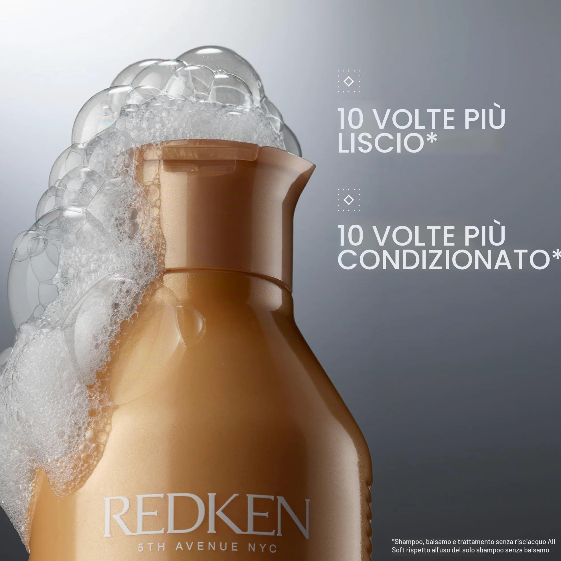 REDKEN All Soft Shampoo 1000 Ml per tutti i tipi di capelli, per detergere e nutrire i capelli, 1000 ml, cod. 916-84461