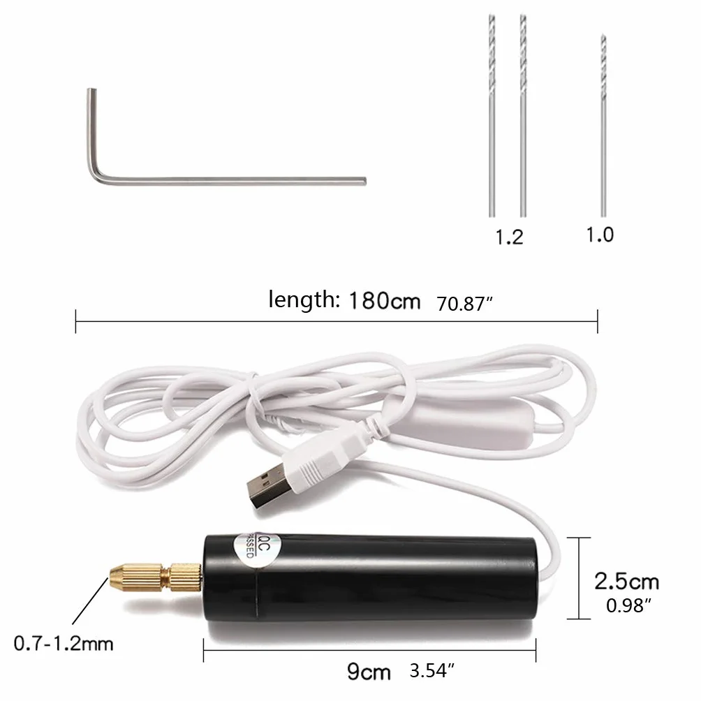 Mini Elettrico Trapano Manuale 5V USB per Gioielli Artigianato Legno Kit Utensili