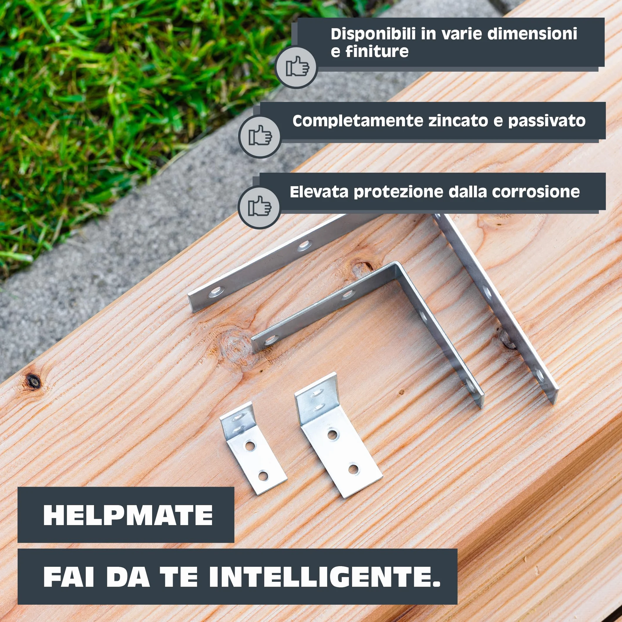 HELPMATE 48 pezzi angolari a sedia 30x30x14 mm acciaio zincato blu per mobili fai da te