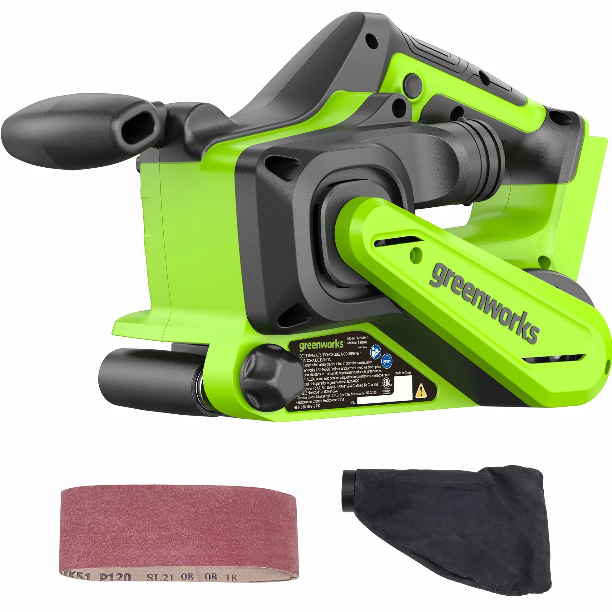 Greenworks Levigatrice a Nastro Senza Fili Senza Spazzole 24V 7,6x45,7 cm