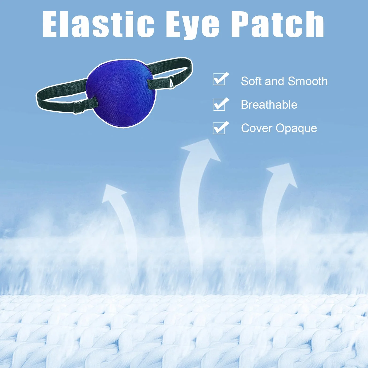 UILYNIU 6 Pezzi Benda per Occhio Benda per Occhio, Regolabile Traspirante Elastico Eye Patch, Pirata Singolo Occhio Patch per L'amliopia e lo Strabismo, Festa Cosplay (Nero, Blu)