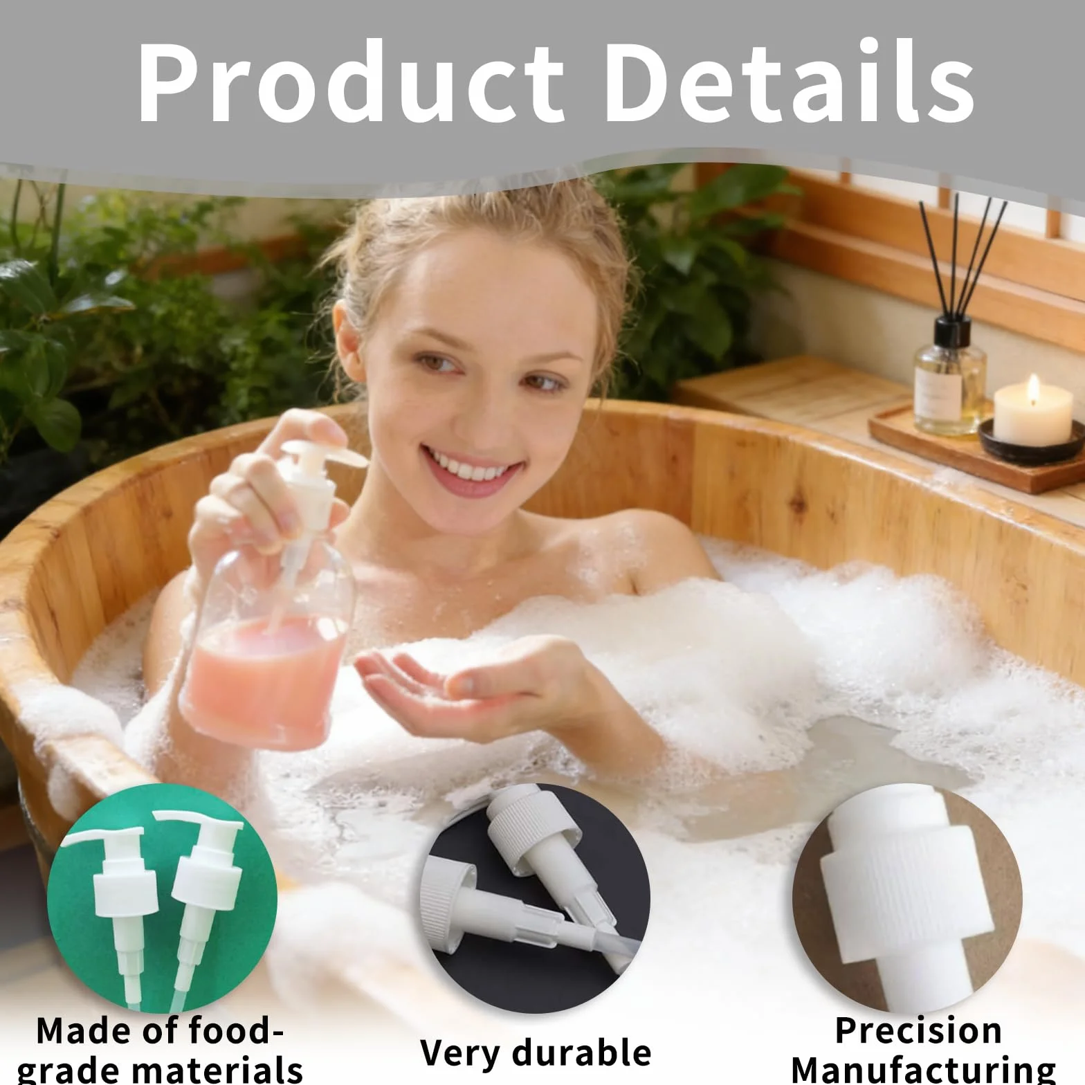 8 Dosatori per Dosaggio - Pompa per Sciroppo per Bottiglie da 500ml/1000ml, Compatibile con Tappi 28/410 e 24/410, Perfetta per Sciroppi, Shampoo e Balsami (Bianco, 0.5/1L)