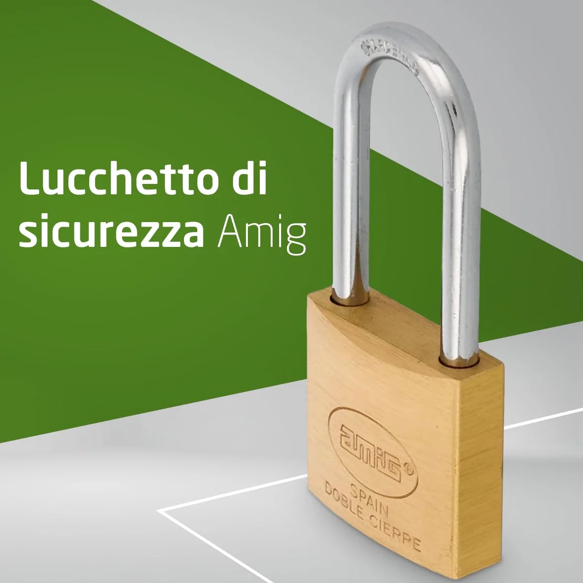 Lucchetto di Sicurezza in Ottone e Acciaio 30 mm con 2 Chiavi per Armadietti