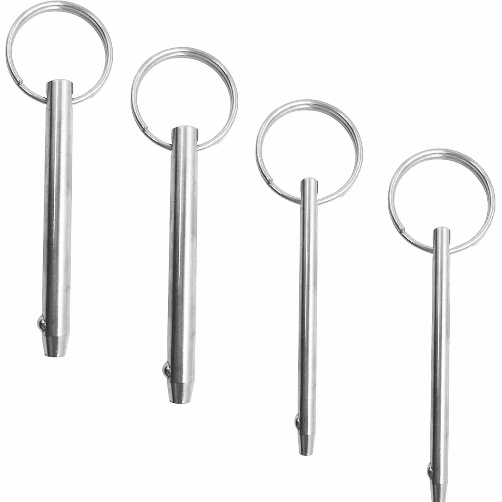 Set di 4 perni a sgancio rapido 8 mm 6,3 mm 76 mm acciaio inox 316 per barche bimini