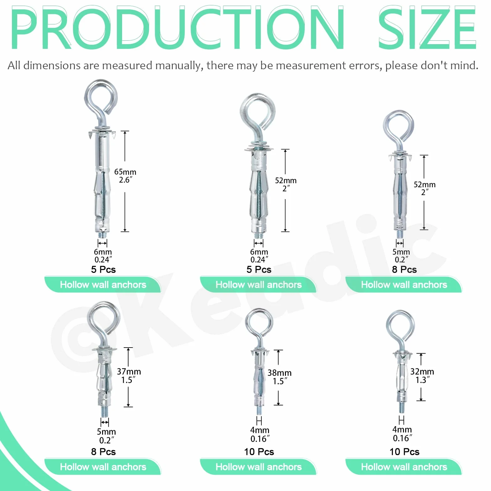 Set di 46 viti di ancoraggio a parete cava assortite M4 M5 M6, bulloni Molly acciaio zincato per cartongesso