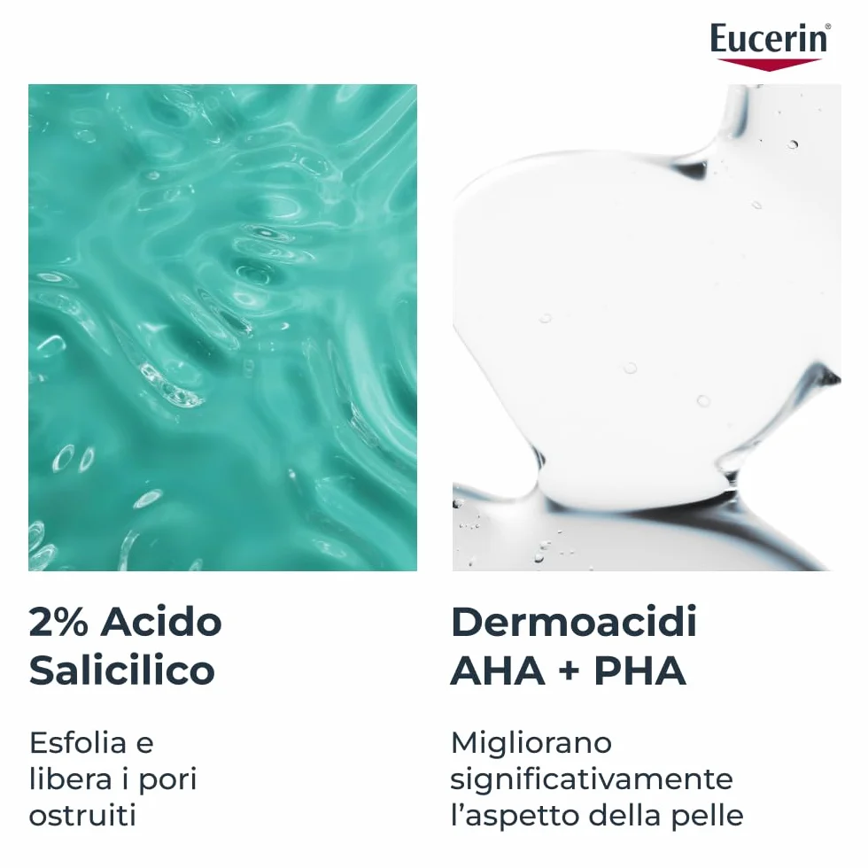 Eucerin DermoPure Clinical Detergente Viso Tripla Azione 400 ml, Detergente schiumogeno viso anti macchie, imperfezioni e lucidità con 2% Acido Salicilico per pelle grassa e a tendenza acneica