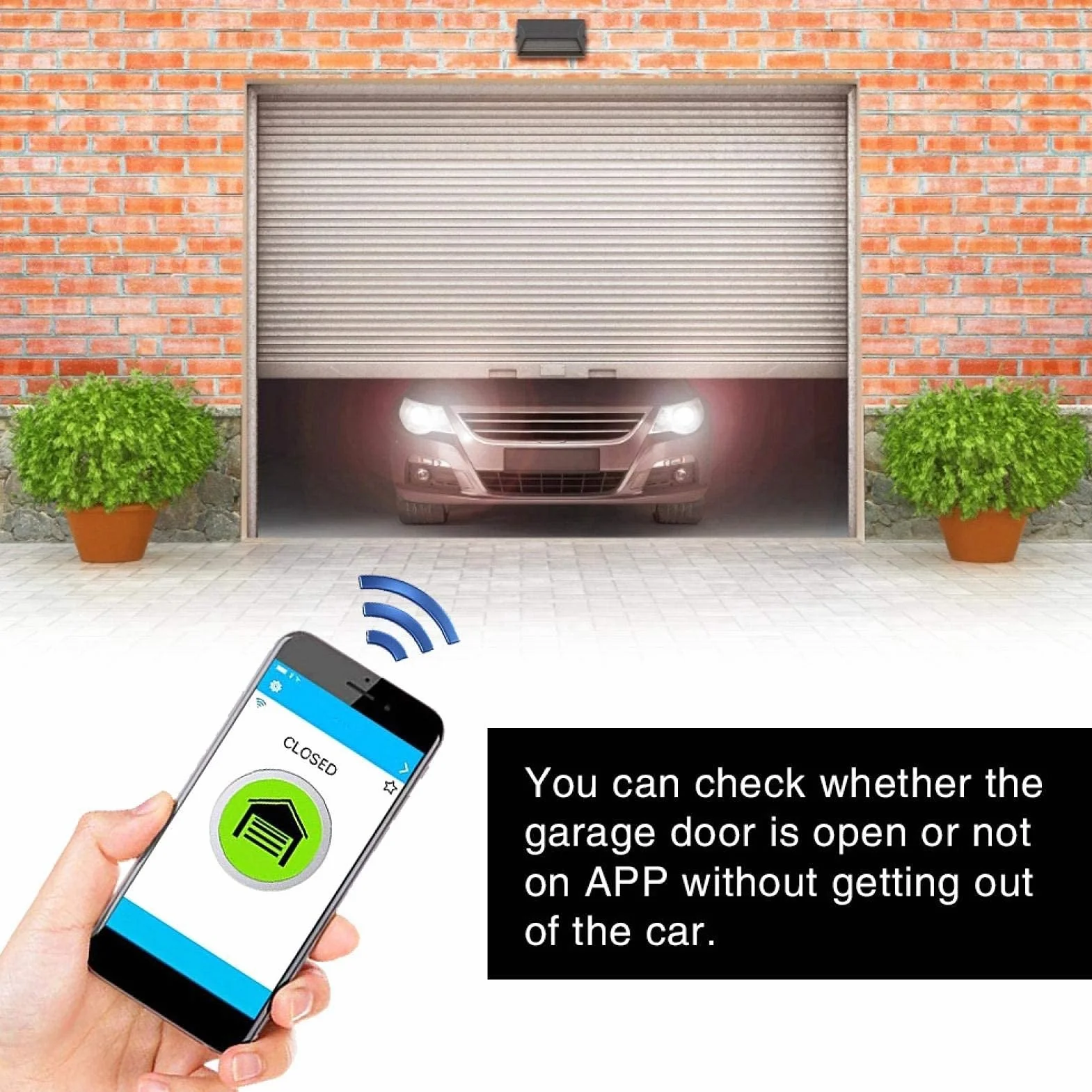 Demeras Apriporta Garage Smart WiFi, Door Opener Apricancello Intelligente con Telecomando