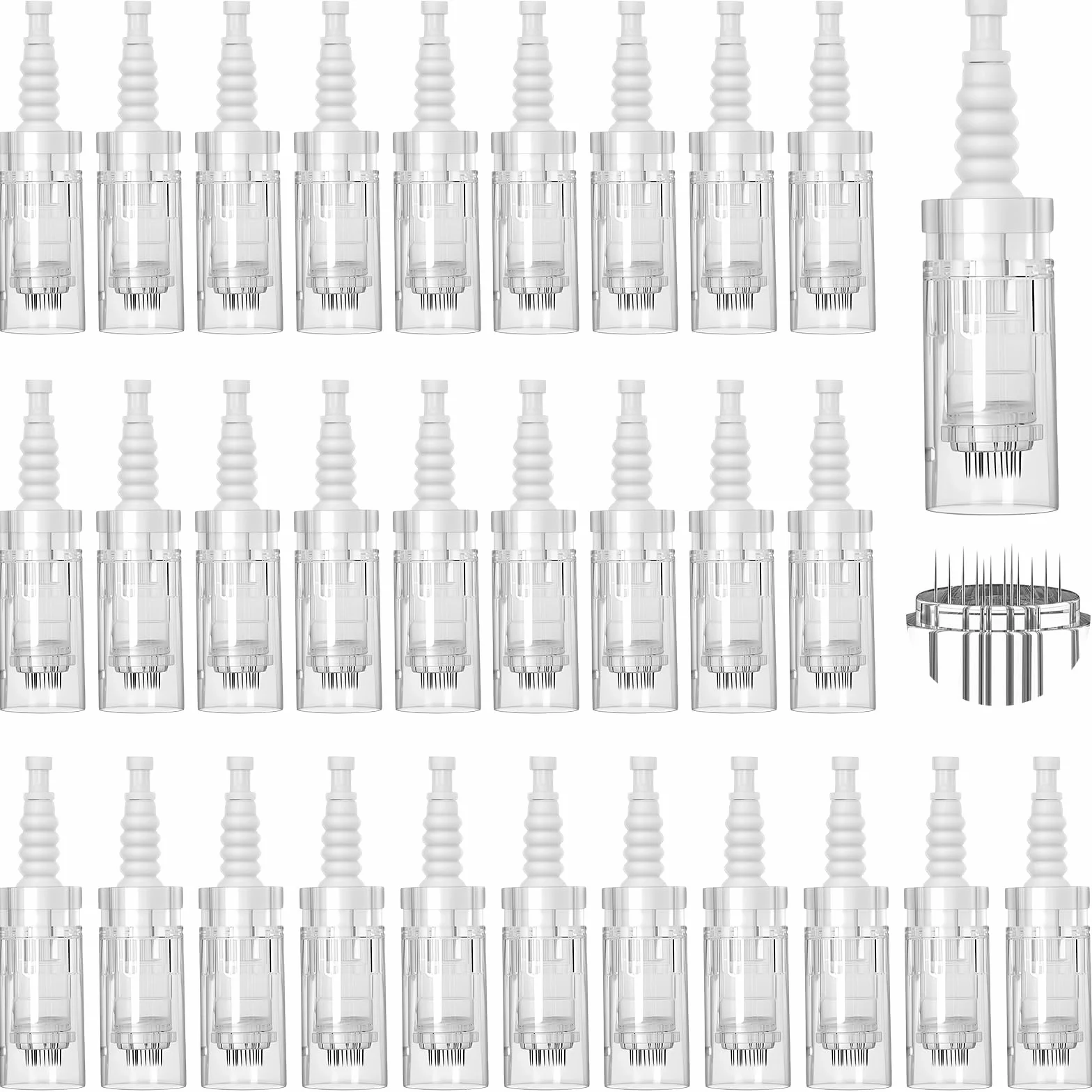 30 aghi di ricambio per microneedling, 12 pin micro nano aghi per modello universale compatibilità con Micro Derma Pen Microneedling, per il ripristino della pelle