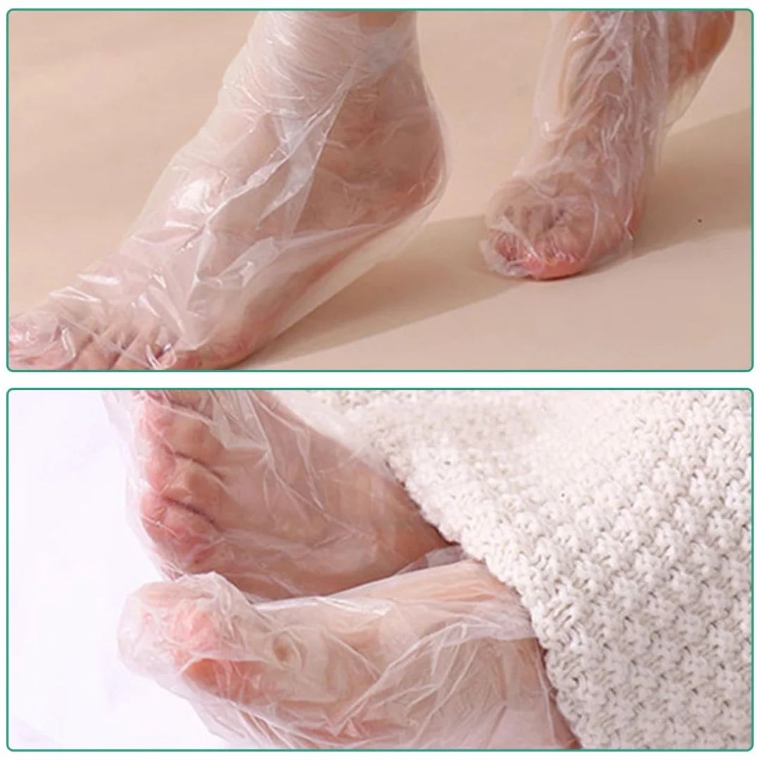 WeddHuis 80 pcs Pellicola di plastica monouso per pedicure trattamento termale alla paraffina calze trasparenti