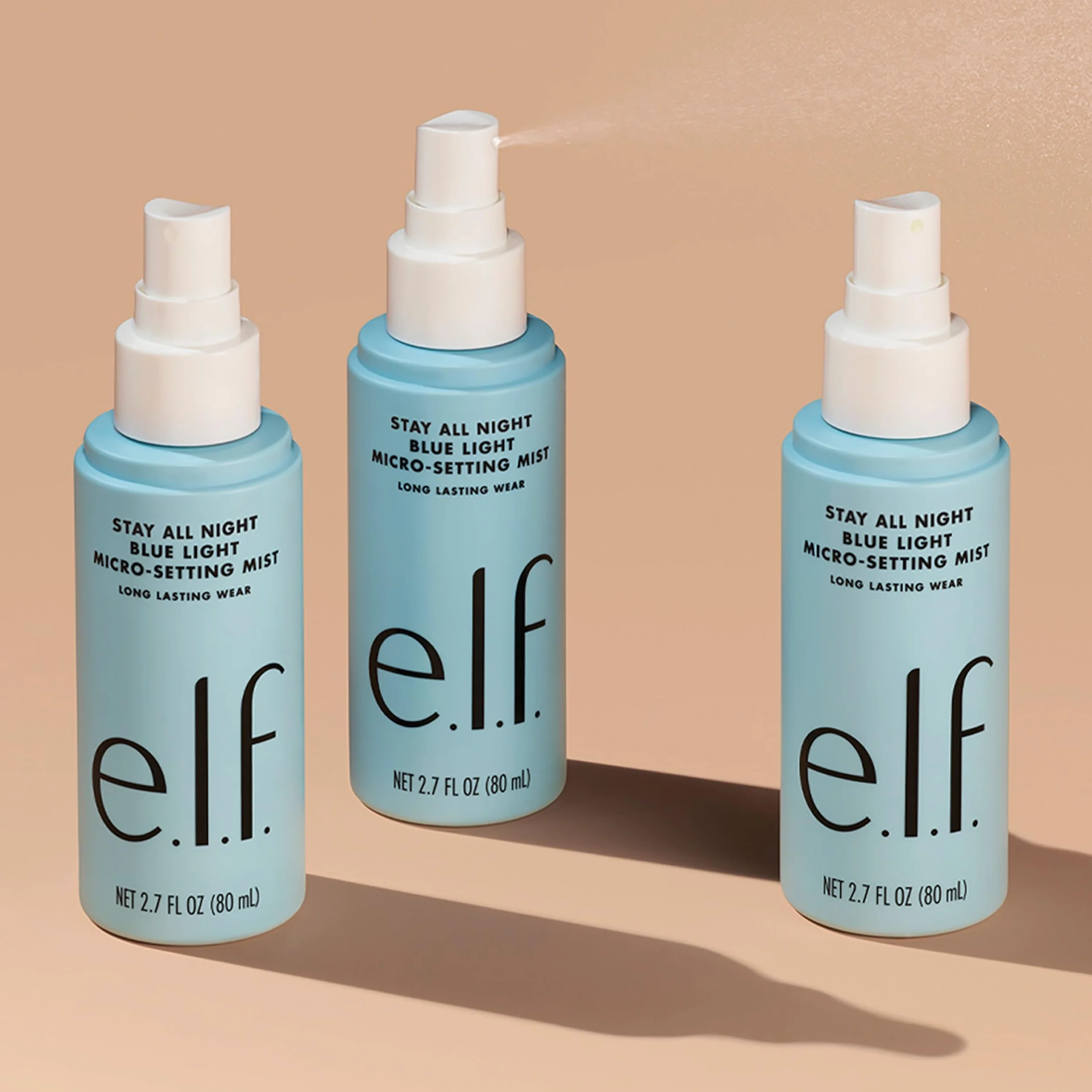 e.l.f. Stay All Day Blue Light Micro-Setting Mist, spray fissante e rinfrescante per un finish opaco, riduce la trasmissione di luce blu, 80 mL (2,7 fl oz)