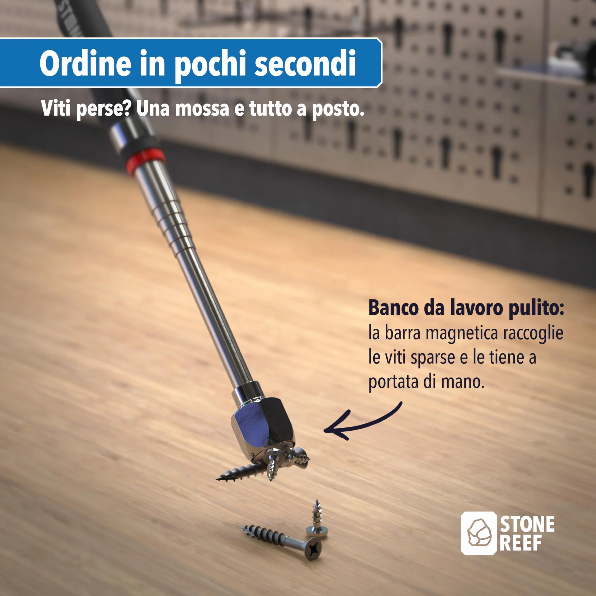 Sollevatore magnetico telescopico in acciaio inox 18-77 cm 125 g