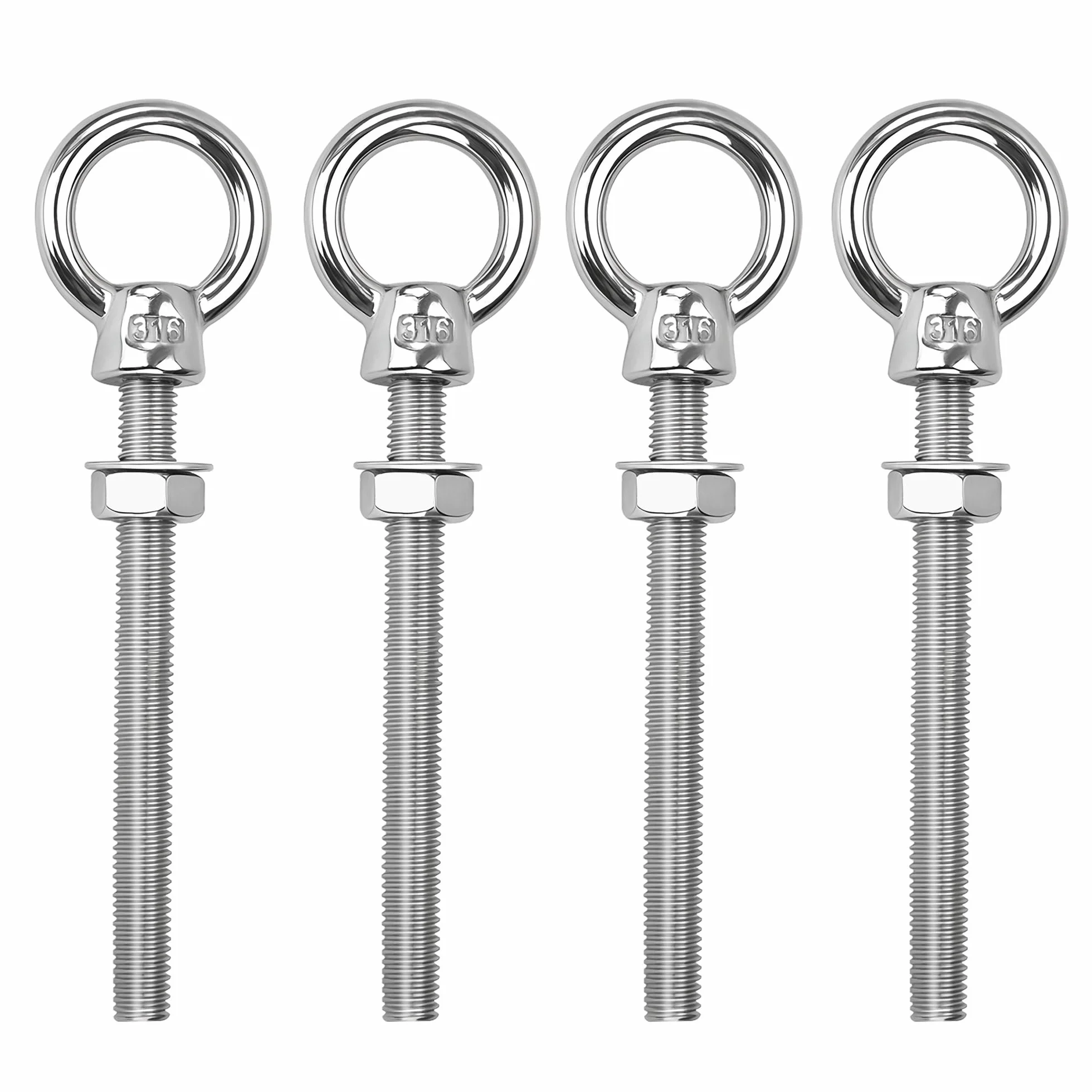 Bulloni a Occhiello in Acciaio Inossidabile M6 x 60mm Golfari 4 Pezzi