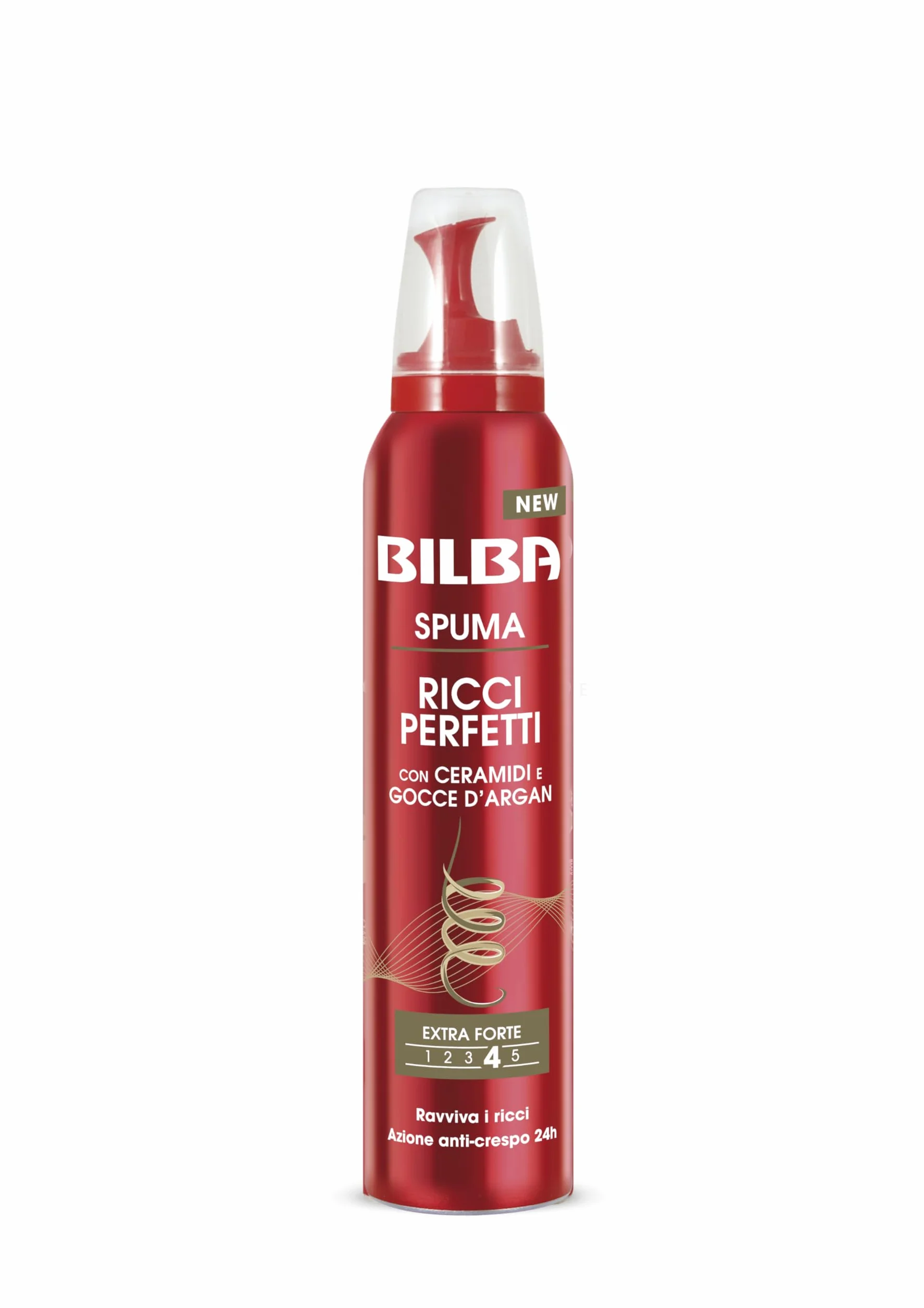Bilba, Spuma con Germe Di Grano - Schiuma Capelli Ricci Perfetti con Ceramidi e Gocce d'Argan - Formula Professionale a Tenuta Extra Forte - Ravviva i Ricci con Azione Anticrespo per 24 h - 200 ml