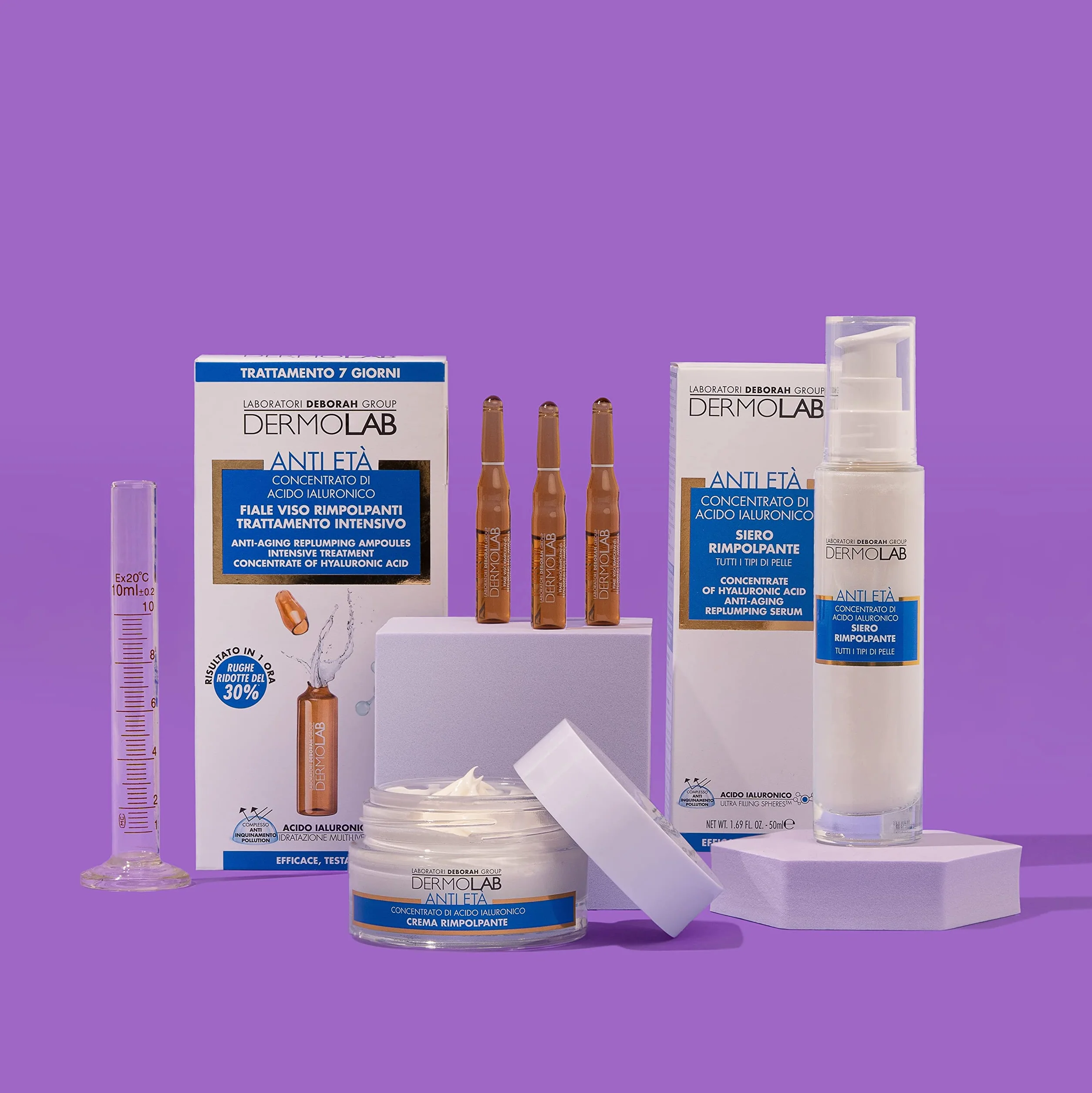 Dermolab - Gel Contorno Occhi Antirughe con Acido Ialuronico, per Tutti i Tipi di Pelle, Minimizza Borse e Occhiaie, Effetto Lifting, Illuminante e Levigante, Rimpolpa la Cute, 15ml