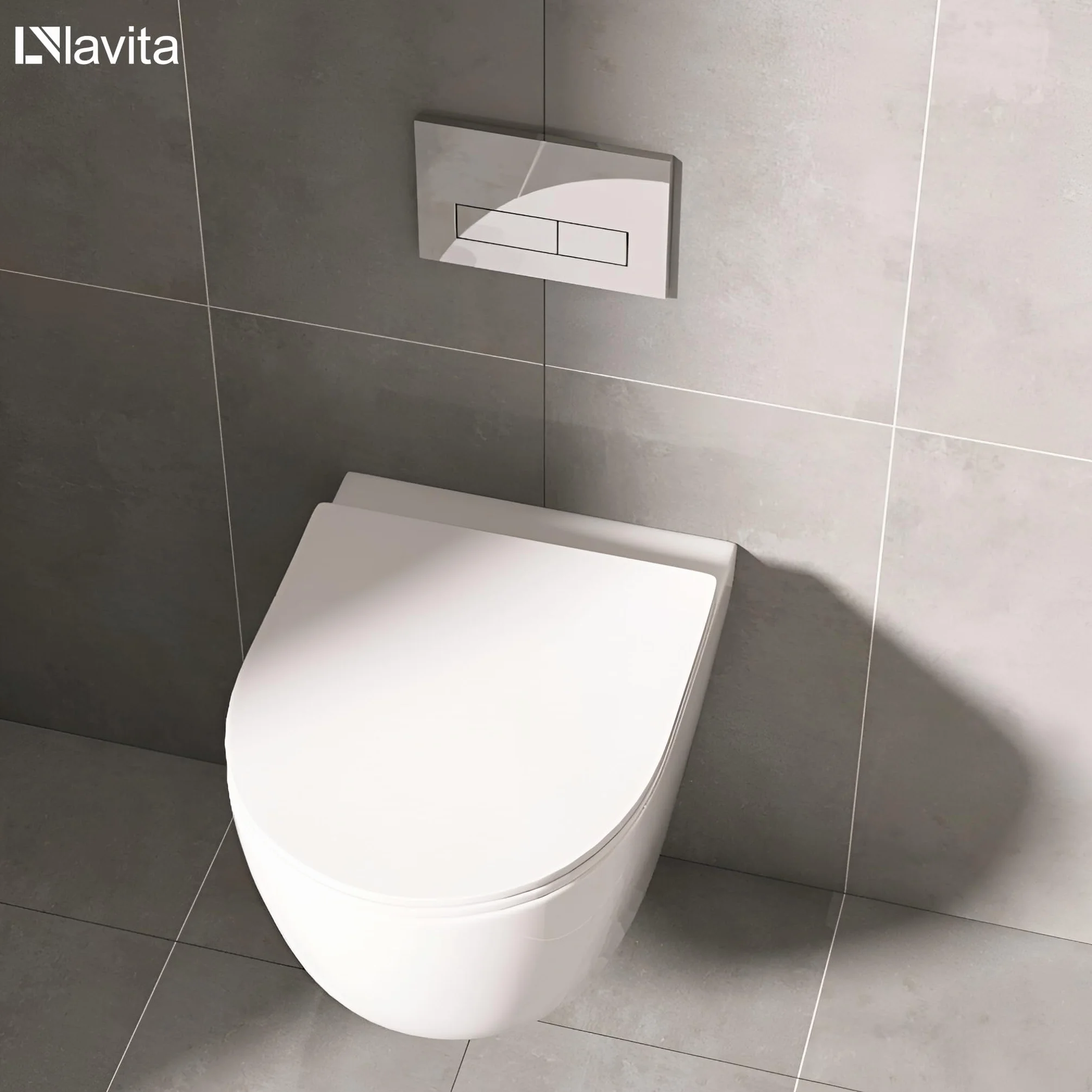 Domino Lavita elemento da parete WC sospensione placca comando RC cromato altezza flessibile 112-128 cm