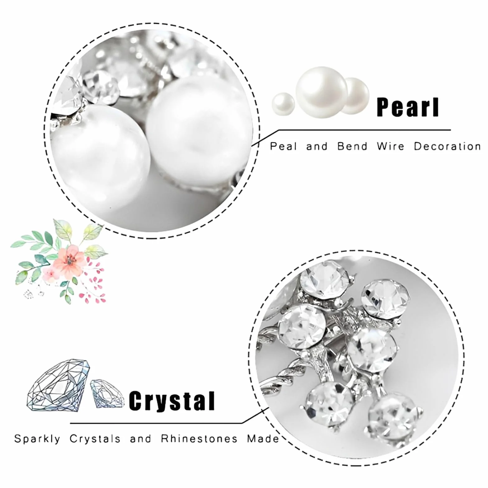 Set di 2 Pettine per Capelli da Sposa Strass e Perle Nozze Accessori per Capelli Eleganti Pettini Pezzo di Capelli Decorazione per Matrimonio Damigella D'onore per le Donne e Ragazze (Argento)