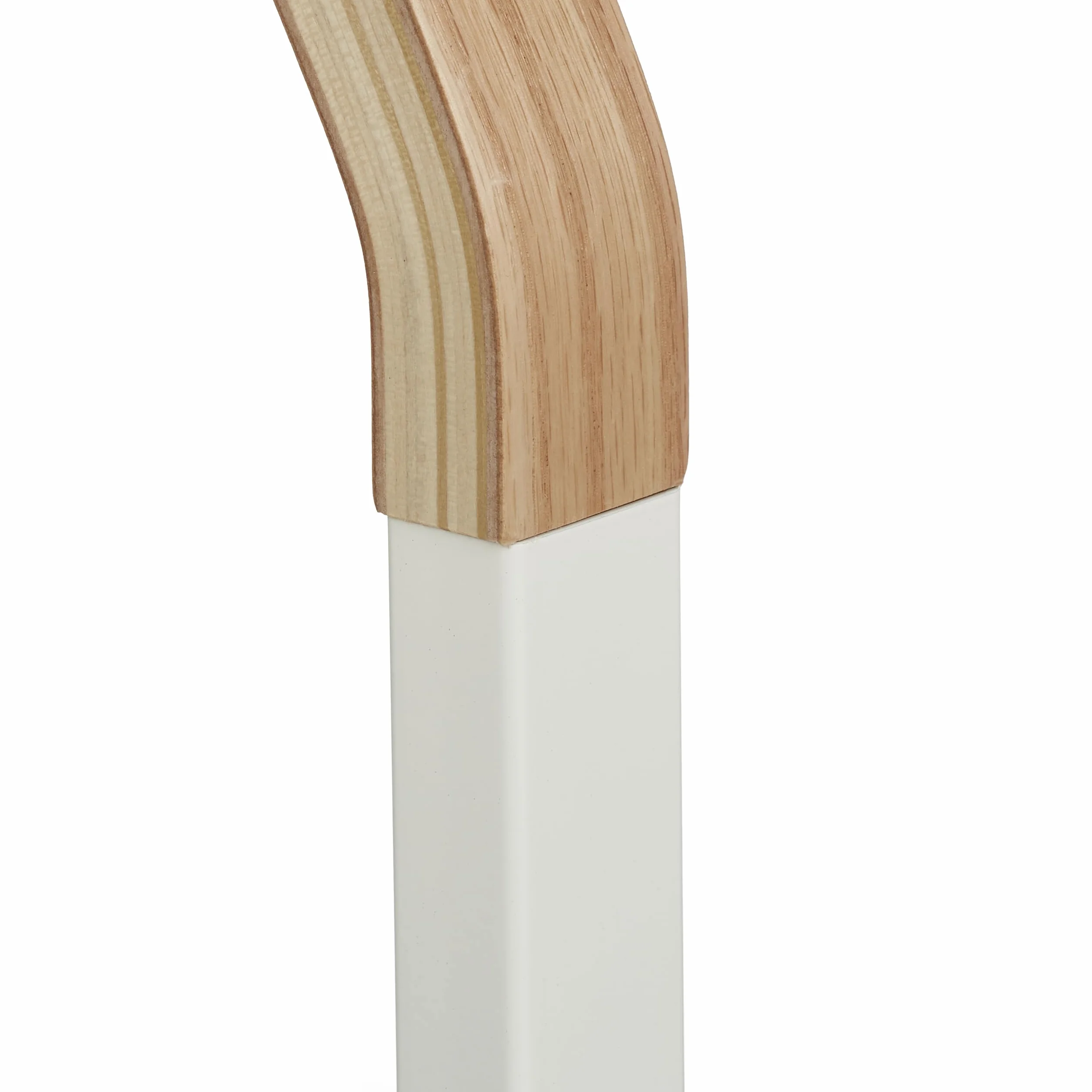Relaxdays Portasciugamani da Terra a 2 Bracci, Legno e Metallo, Bianco Naturale